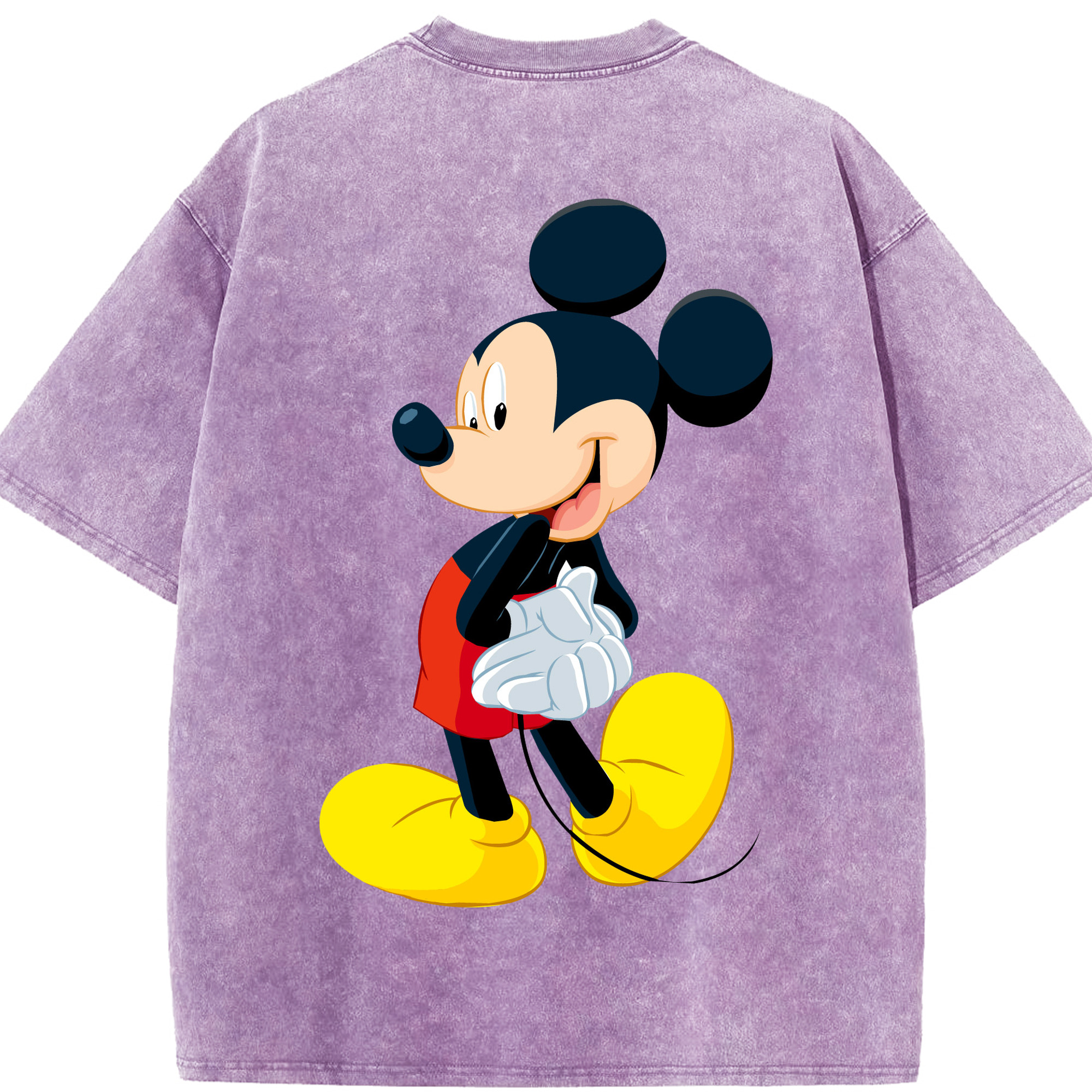 （画像用） ミッキーマウス Mickey Mouse 綿100% ヴィンテージ風 半袖Tシャツ（背面プリント）