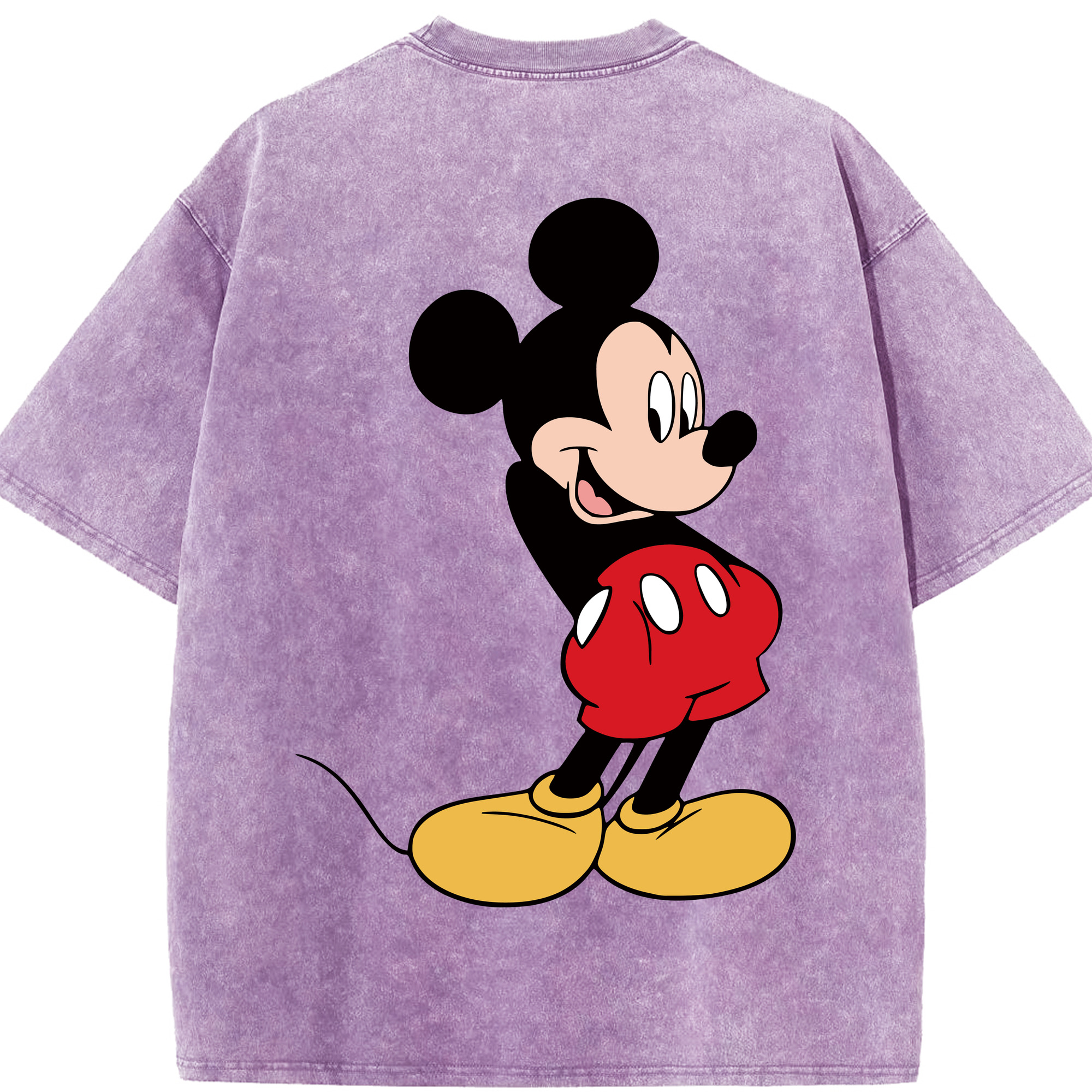 （画像用） ミッキーマウス Mickey Mouse 綿100% ヴィンテージ風 半袖Tシャツ（背面プリント）