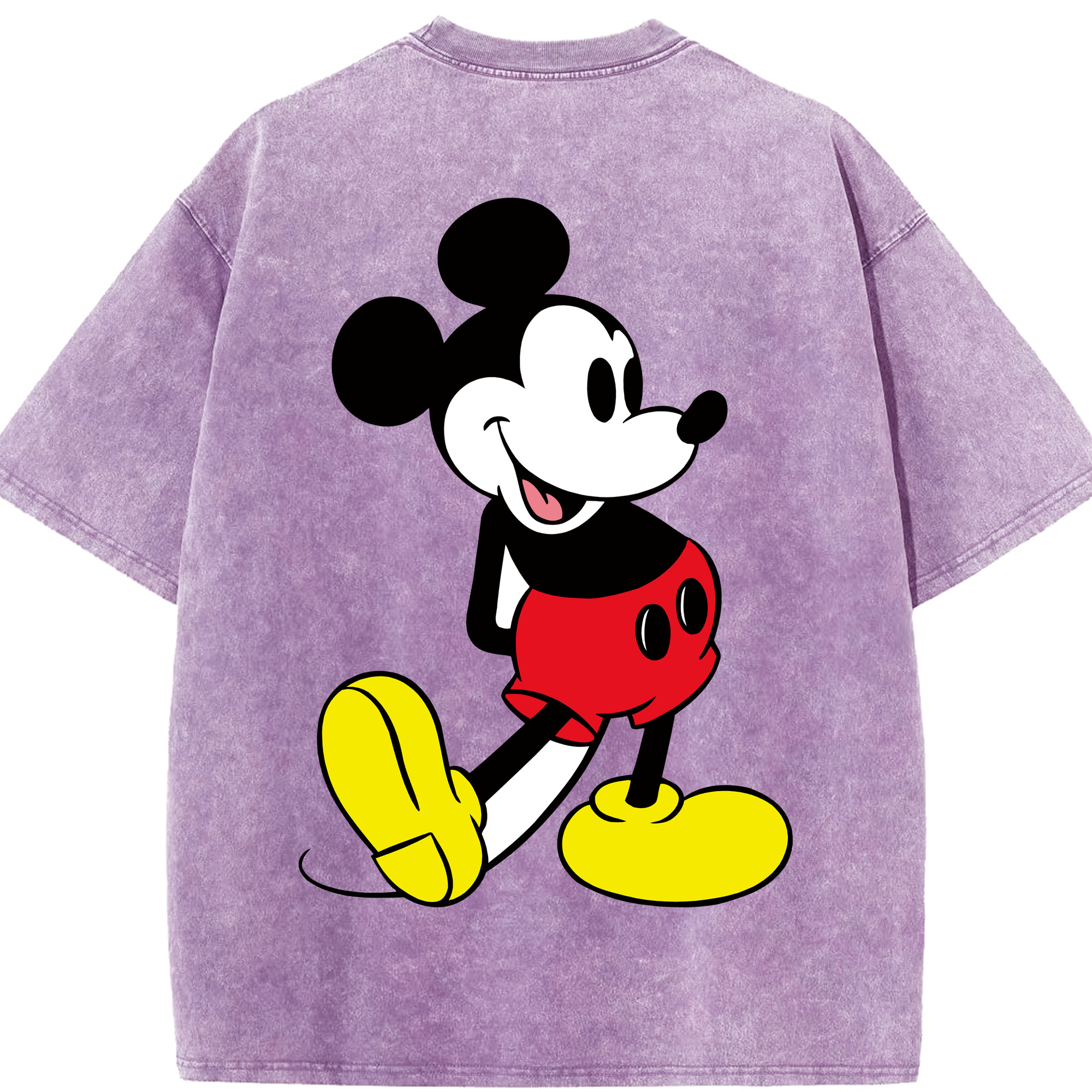 （画像用） ミッキーマウス Mickey Mouse 綿100% ヴィンテージ風 半袖Tシャツ（背面プリント）