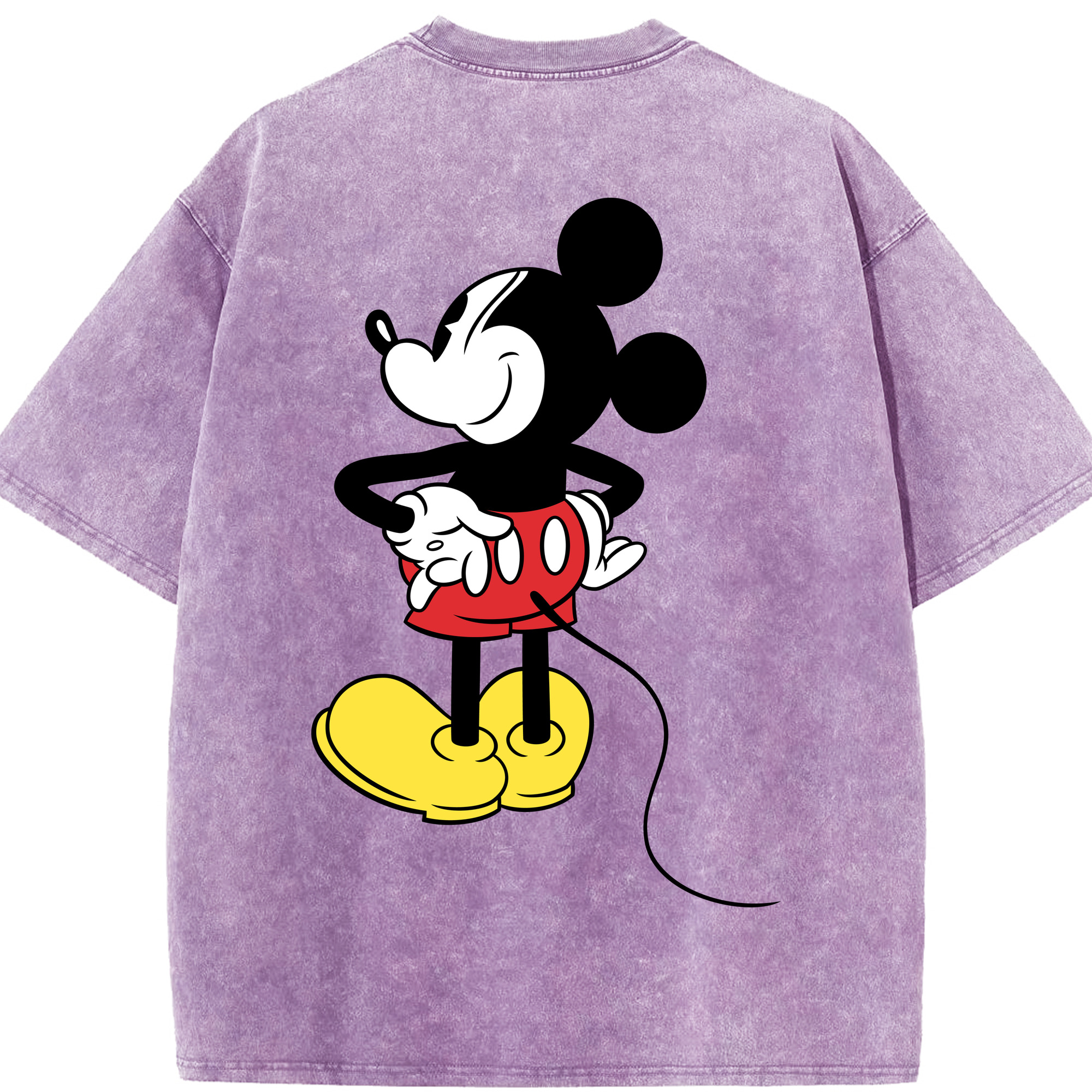 （画像用） ミッキーマウス Mickey Mouse 綿100% ヴィンテージ風 半袖Tシャツ（背面プリント）