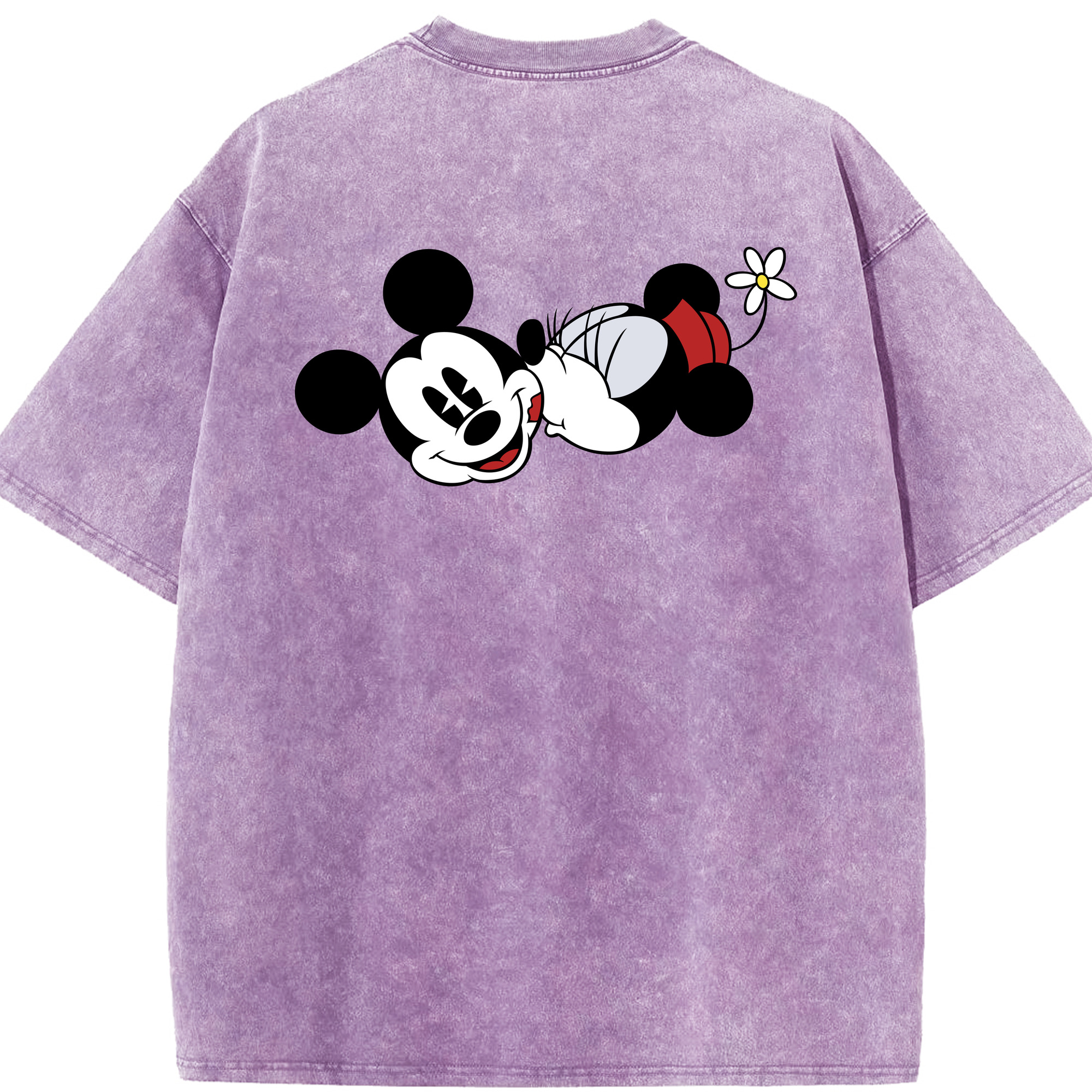 （画像用） ミッキーマウス Mickey Mouse 綿100% ヴィンテージ風 半袖Tシャツ（背面プリント）