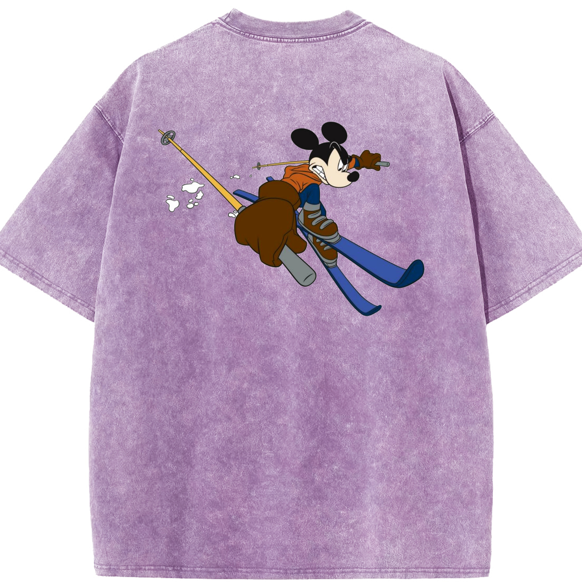 （画像用） ミッキーマウス Mickey Mouse 綿100% ヴィンテージ風 半袖Tシャツ（背面プリント）