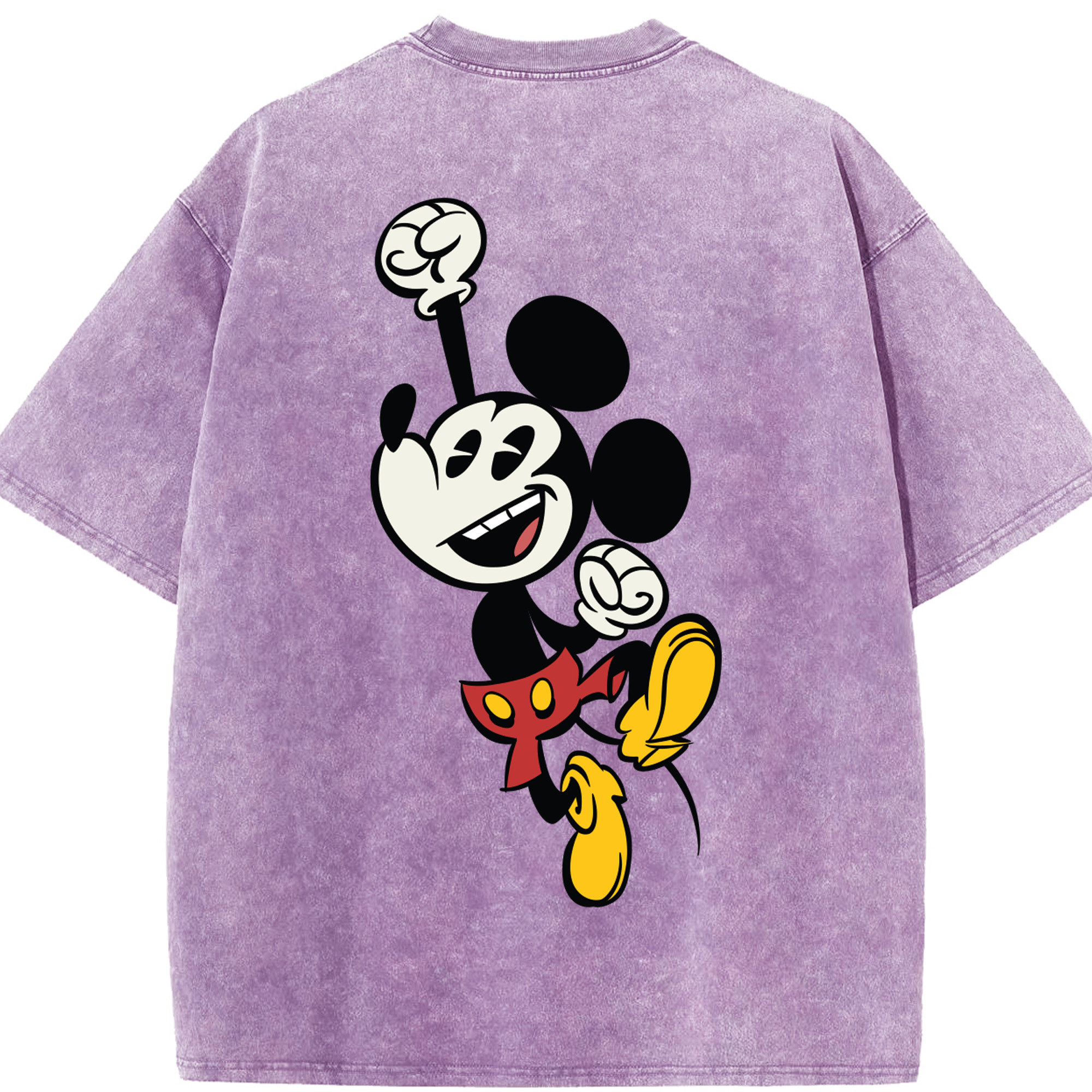 （画像用） ミッキーマウス Mickey Mouse 綿100% ヴィンテージ風 半袖Tシャツ（背面プリント）
