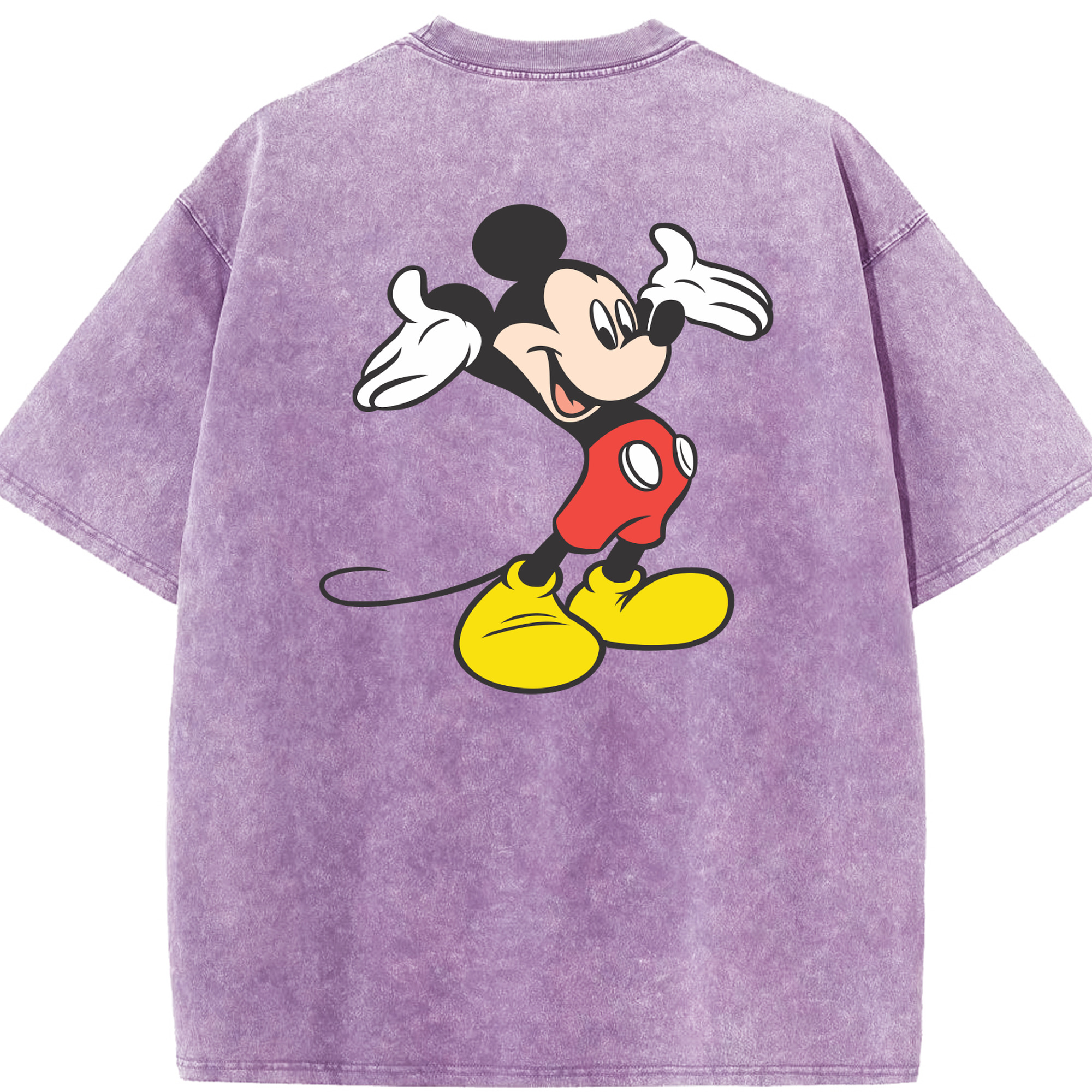 （画像用） ミッキーマウス Mickey Mouse 綿100% ヴィンテージ風 半袖Tシャツ（背面プリント）