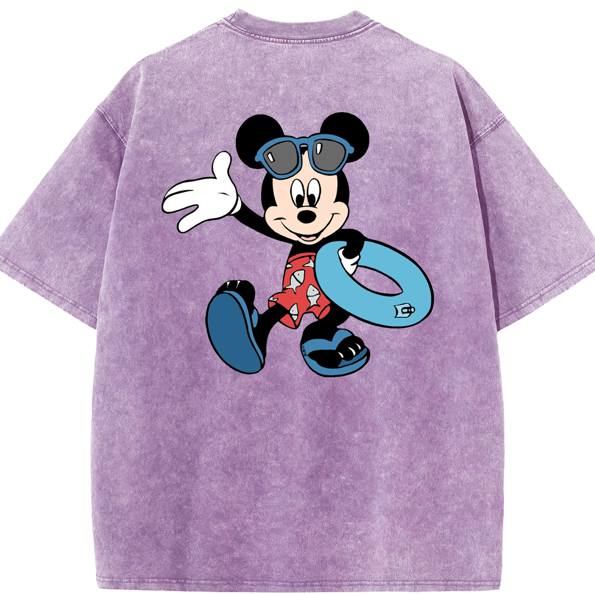 （画像用） ミッキーマウス Mickey Mouse 綿100% ヴィンテージ風 半袖Tシャツ（背面プリント）