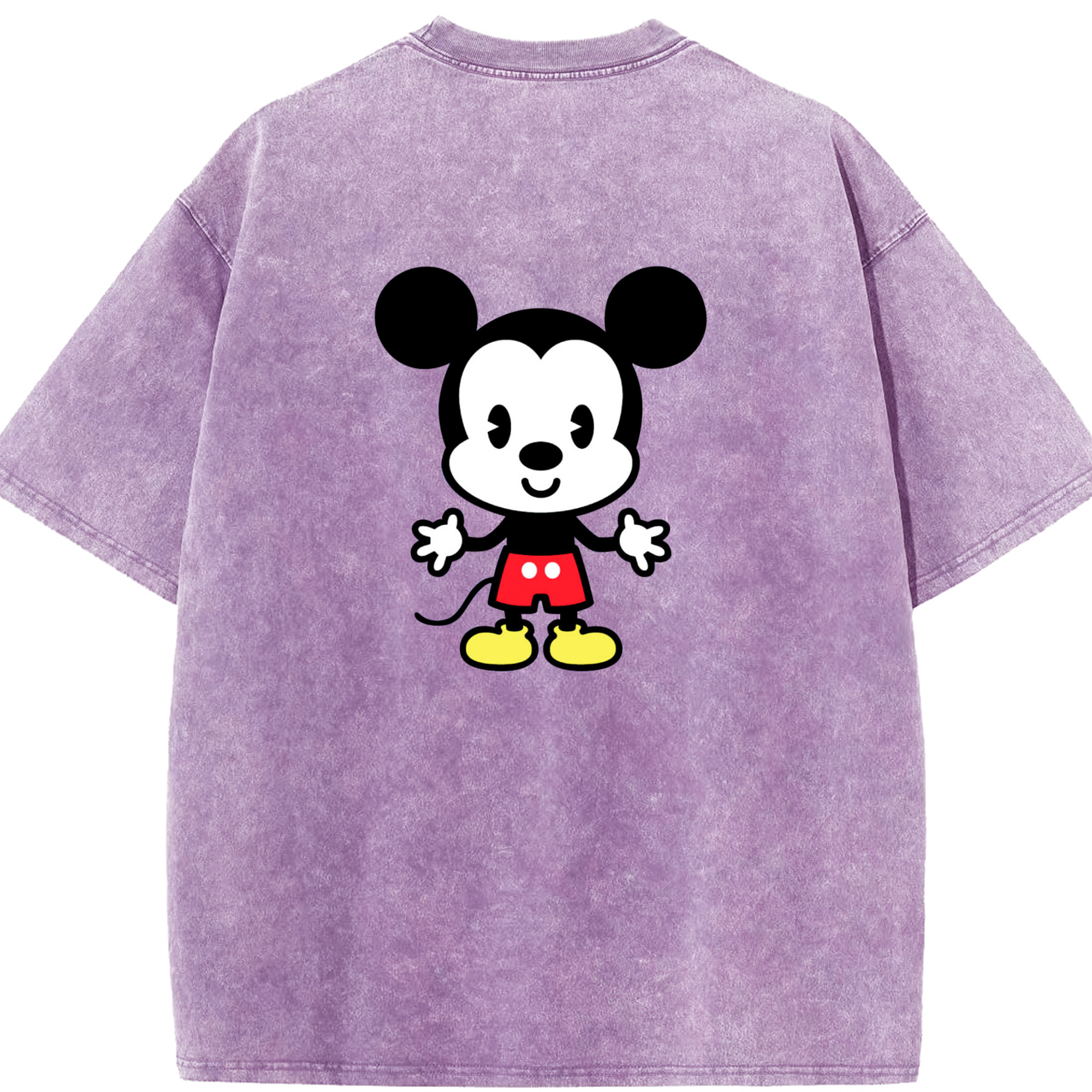 （画像用） ミッキーマウス Mickey Mouse 綿100% ヴィンテージ風 半袖Tシャツ（背面プリント）