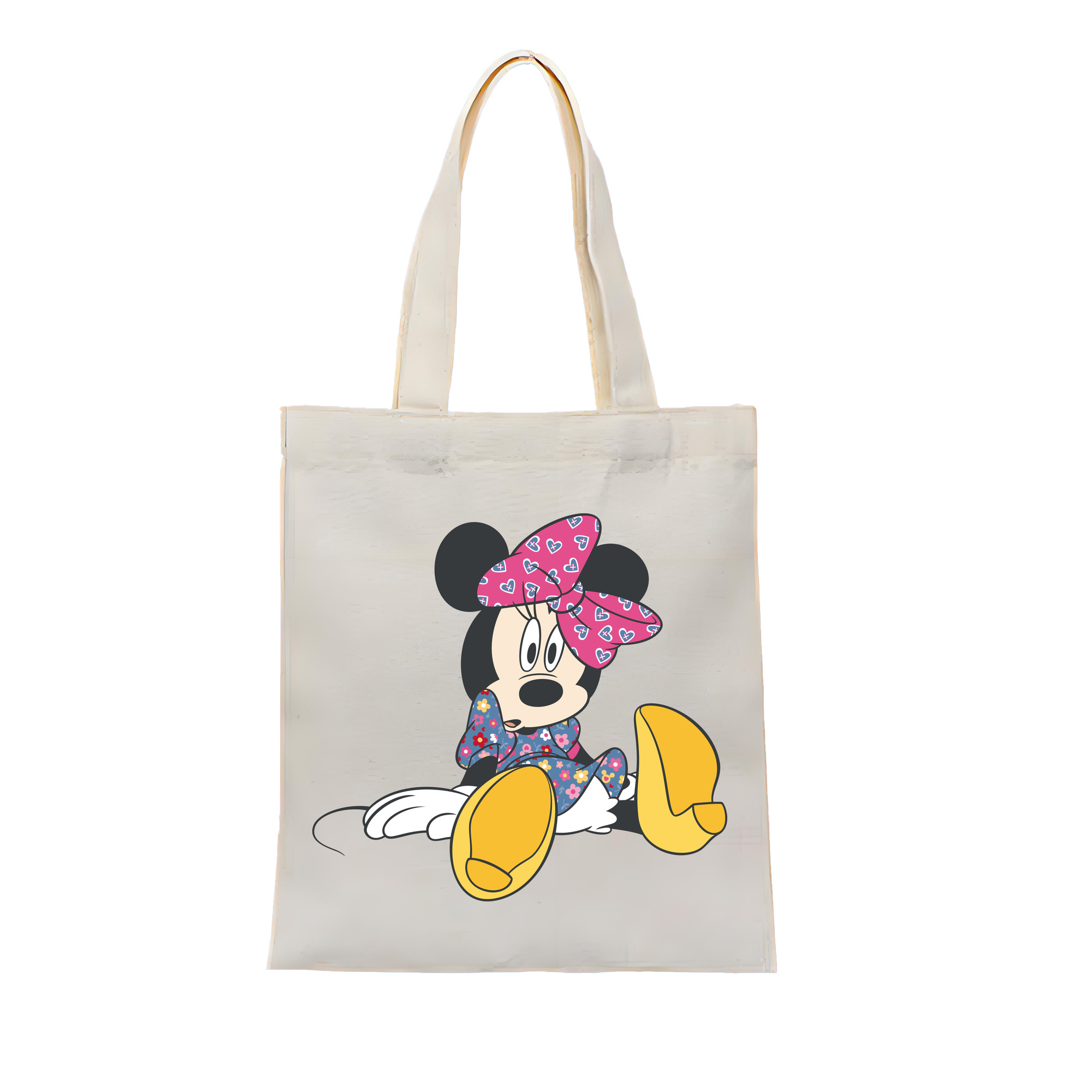 ミッキーマウス Mickey Mouse 縦型キャンバス生地手提げバッグ　トートバッグ
