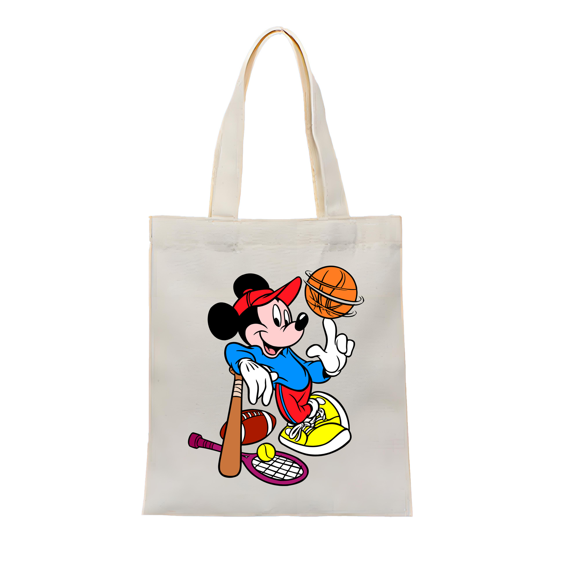 ミッキーマウス Mickey Mouse 縦型キャンバス生地手提げバッグ　トートバッグ