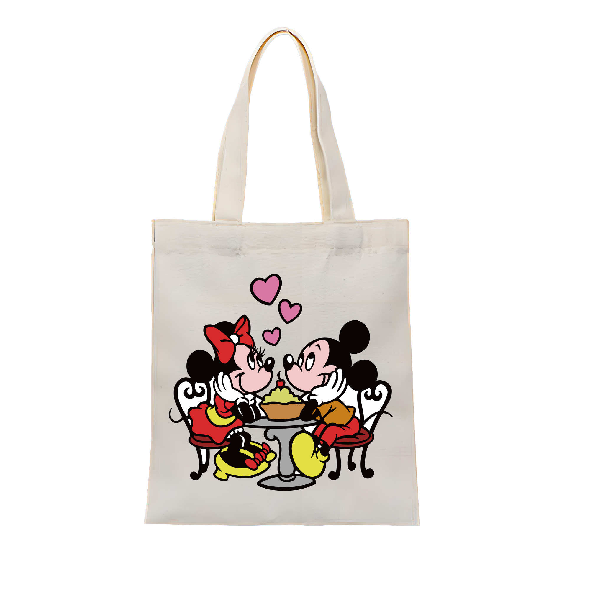 ミッキーマウス Mickey Mouse 縦型キャンバス生地手提げバッグ　トートバッグ