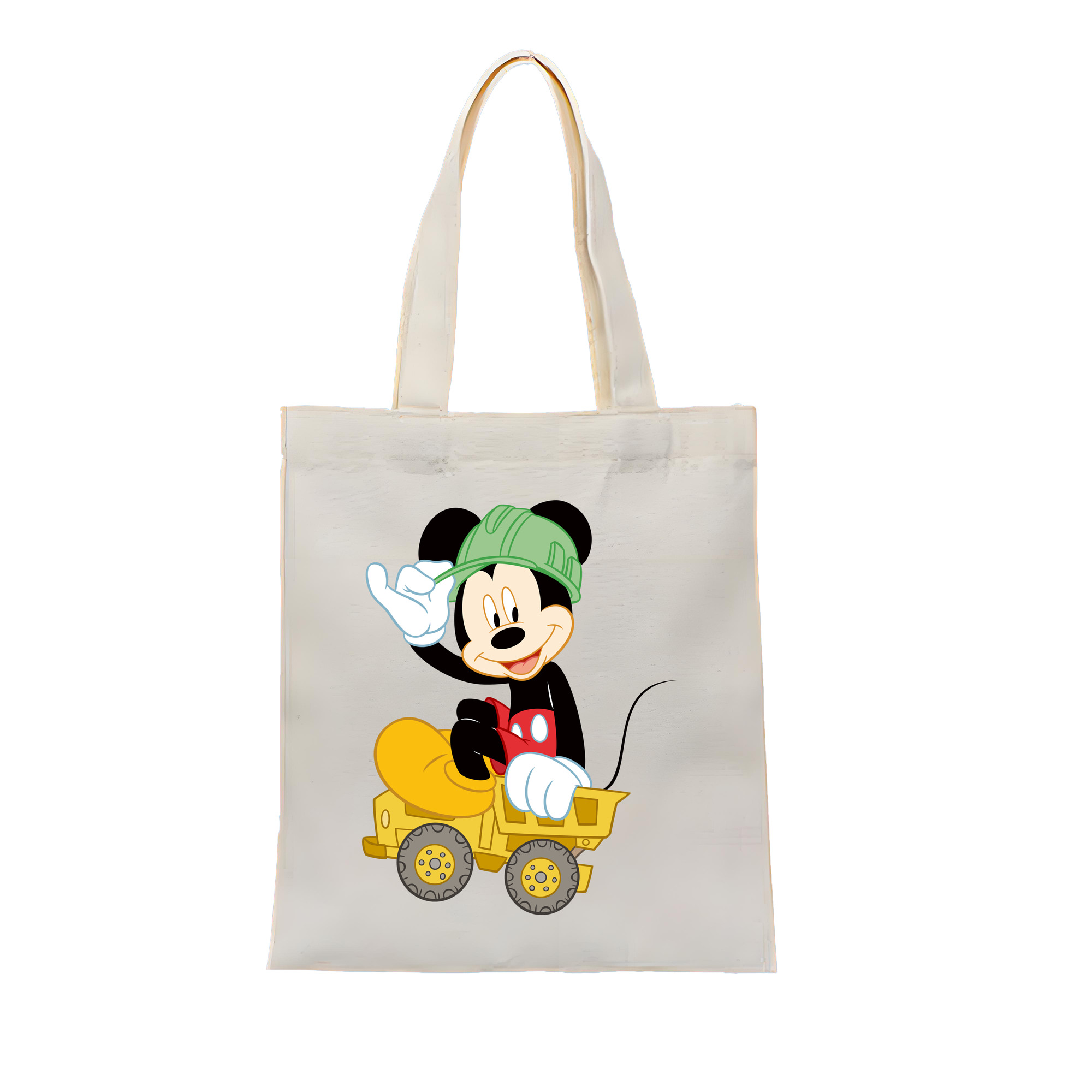 ミッキーマウス Mickey Mouse 縦型キャンバス生地手提げバッグ　トートバッグ