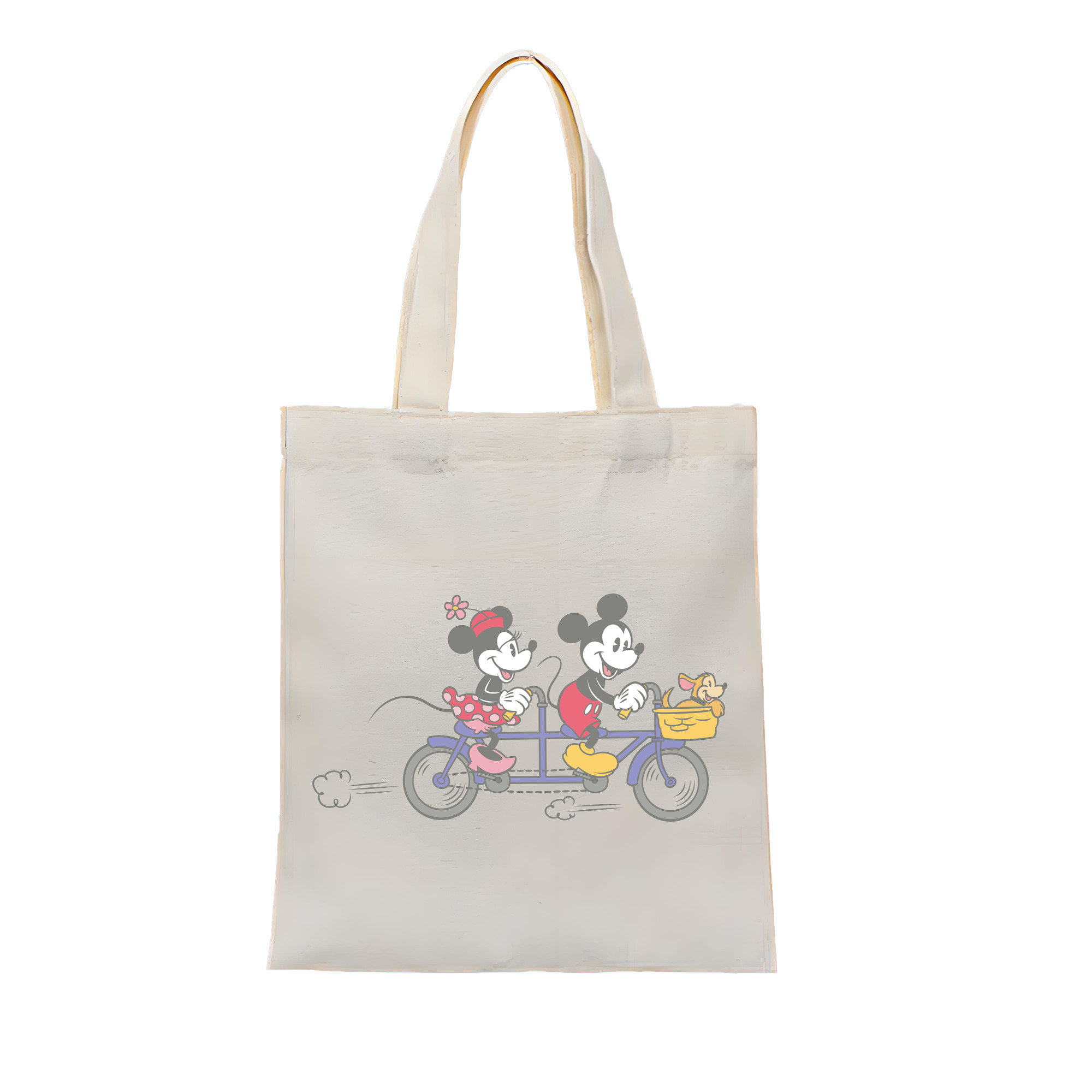 ミッキーマウス Mickey Mouse 縦型キャンバス生地手提げバッグ　トートバッグ