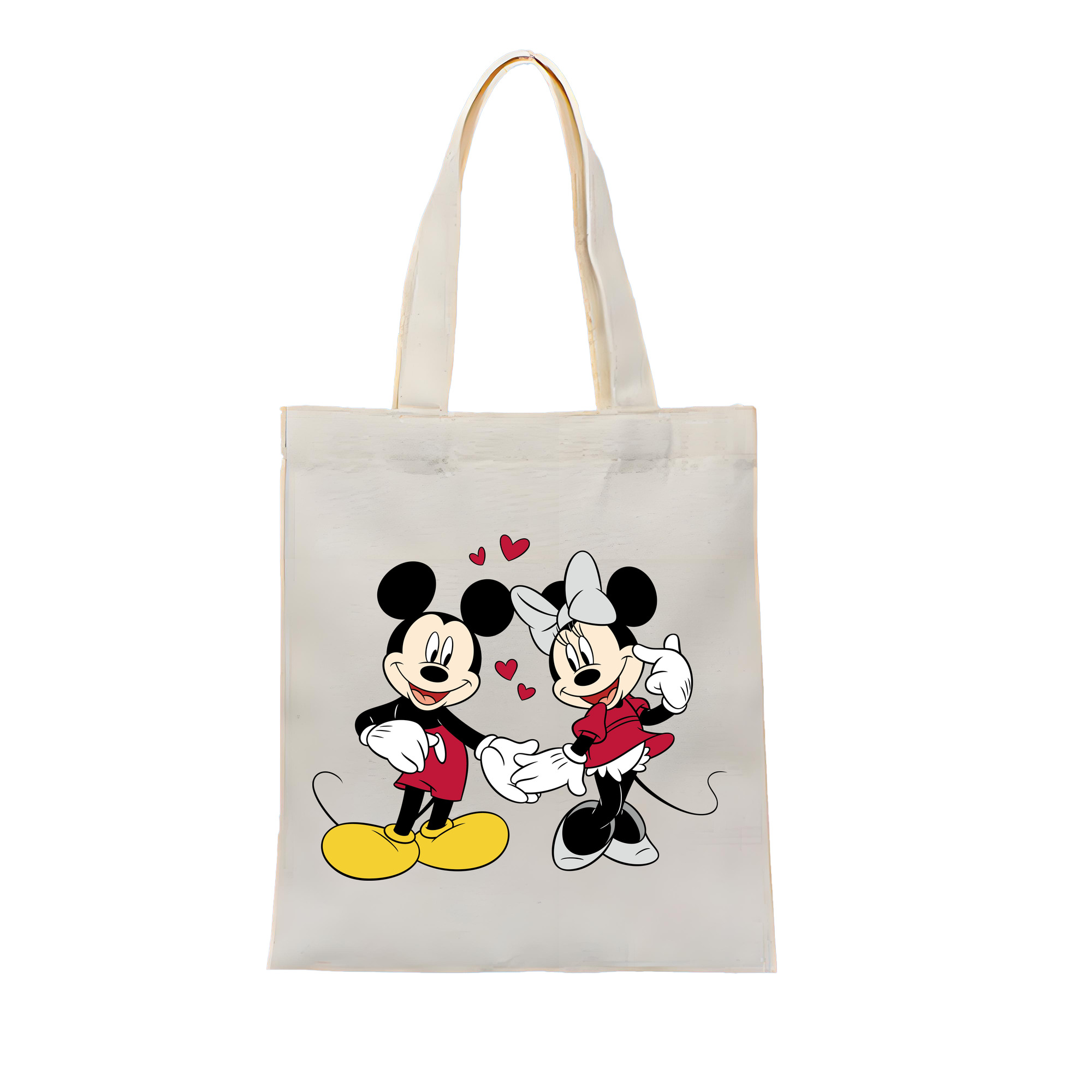 ミッキーマウス Mickey Mouse 縦型キャンバス生地手提げバッグ　トートバッグ