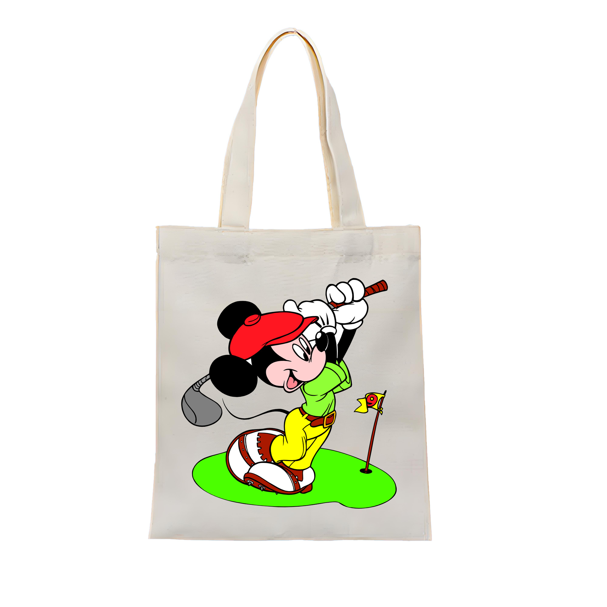 ミッキーマウス Mickey Mouse 縦型キャンバス生地手提げバッグ　トートバッグ