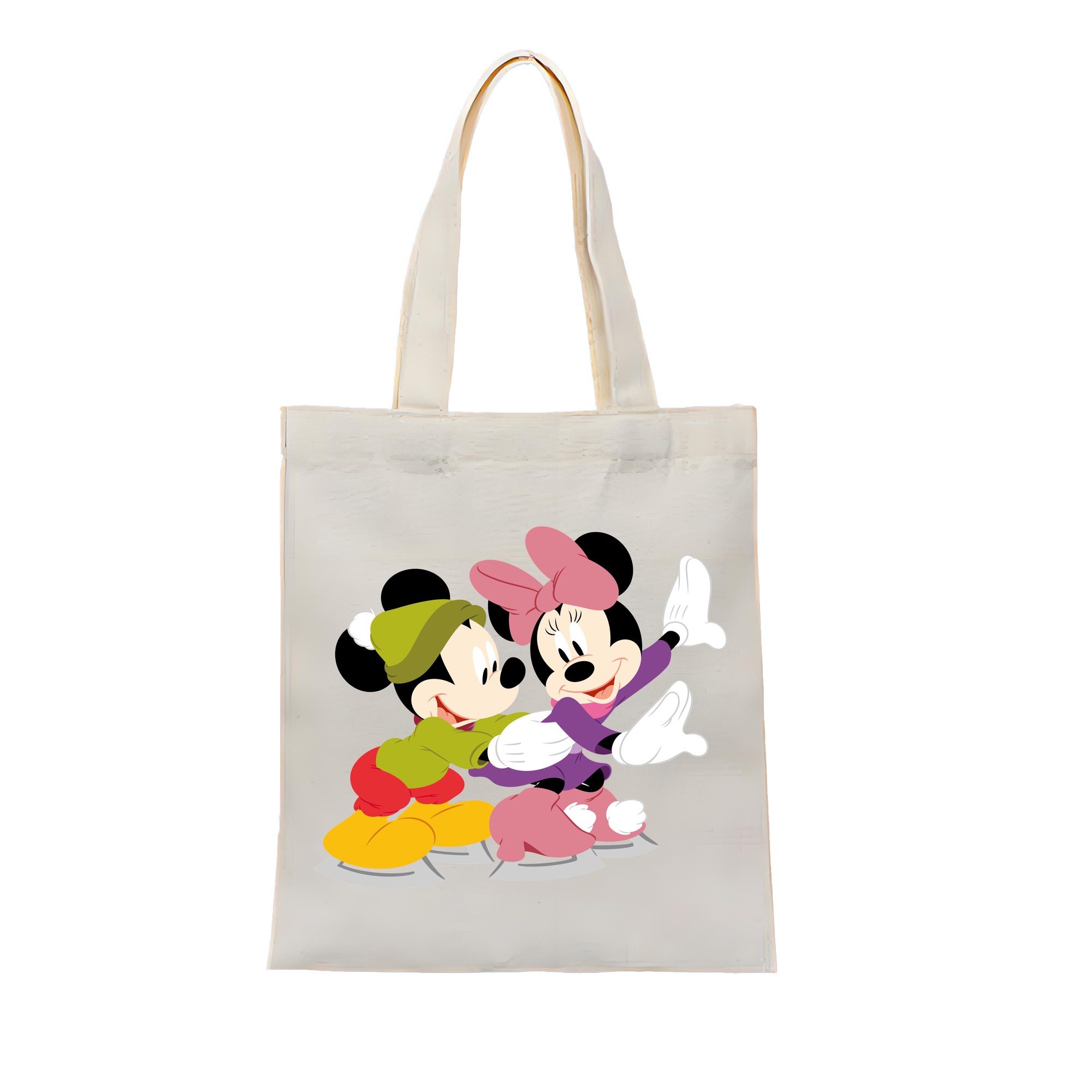 （画像用） ミッキーマウス Mickey Mouse 縦型キャンバス生地手提げバッグ　トートバッグ