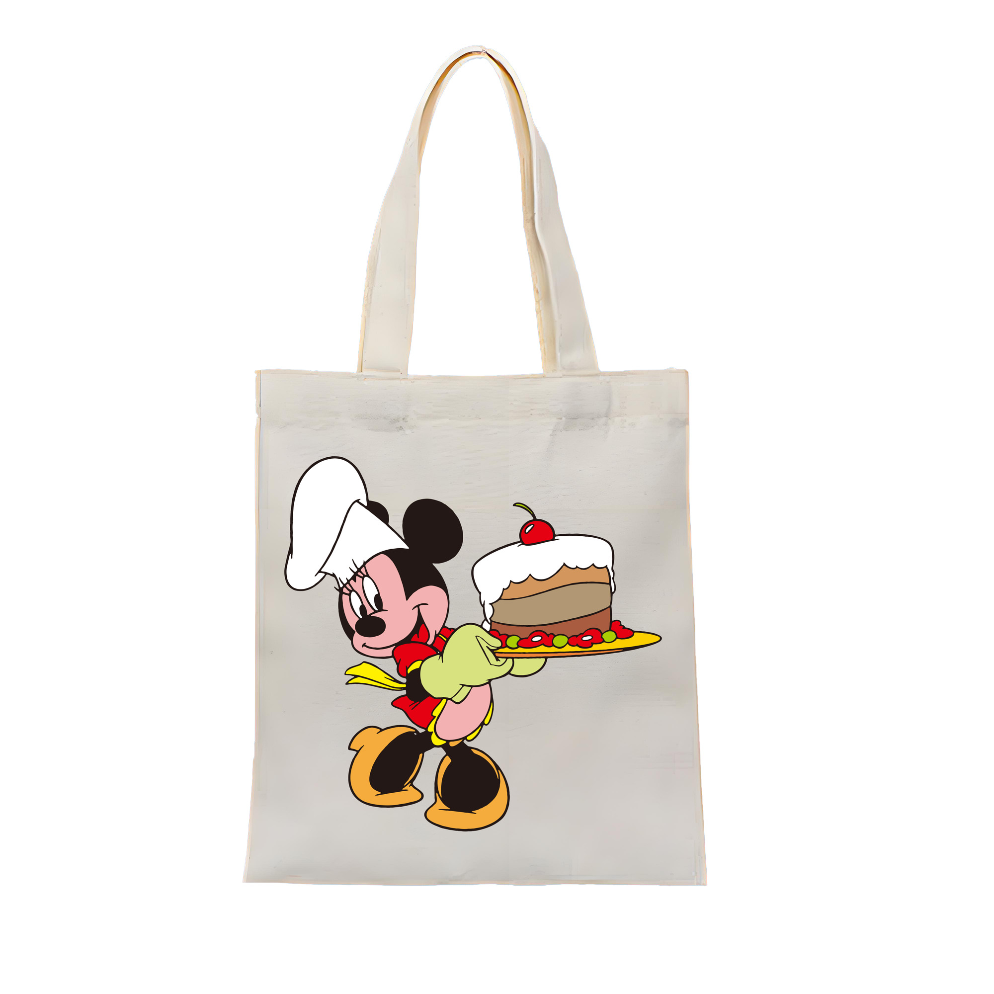 ミッキーマウス Mickey Mouse 縦型キャンバス生地手提げバッグ　トートバッグ