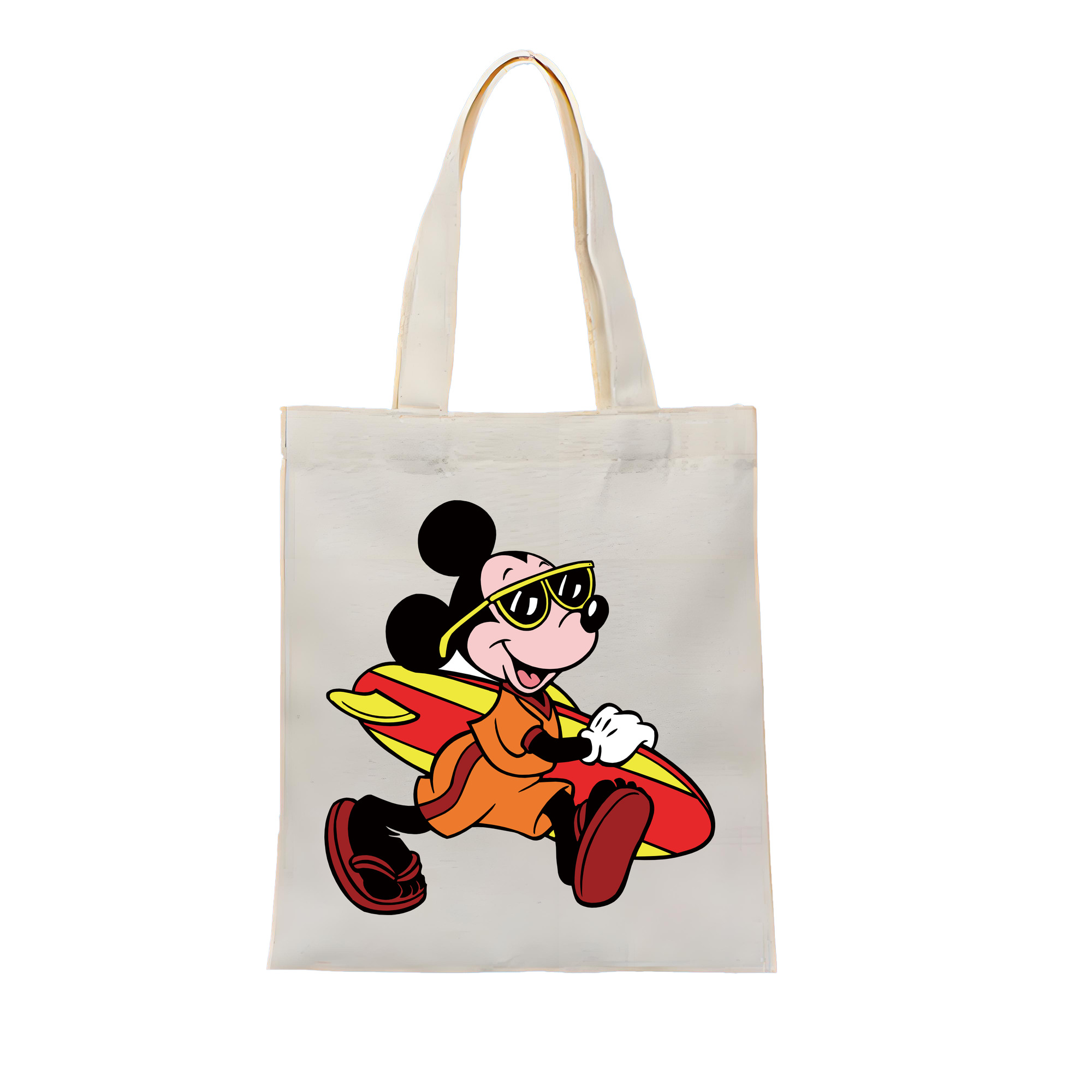 ミッキーマウス Mickey Mouse 縦型キャンバス生地手提げバッグ　トートバッグ