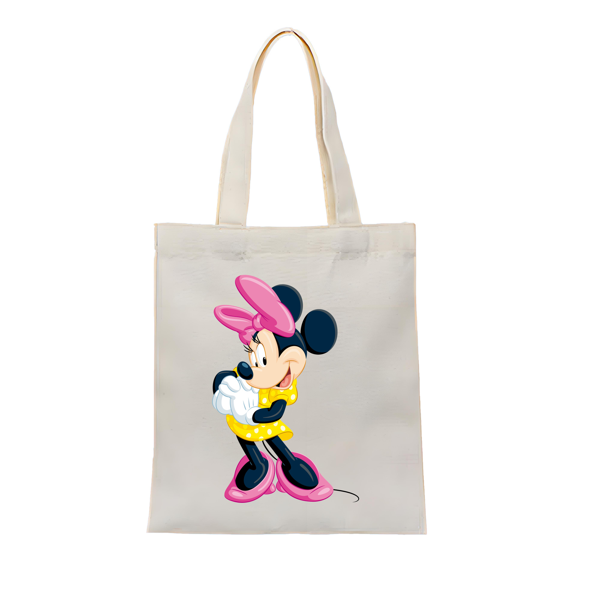 （画像用） ミッキーマウス Mickey Mouse 縦型キャンバス生地手提げバッグ　トートバッグ