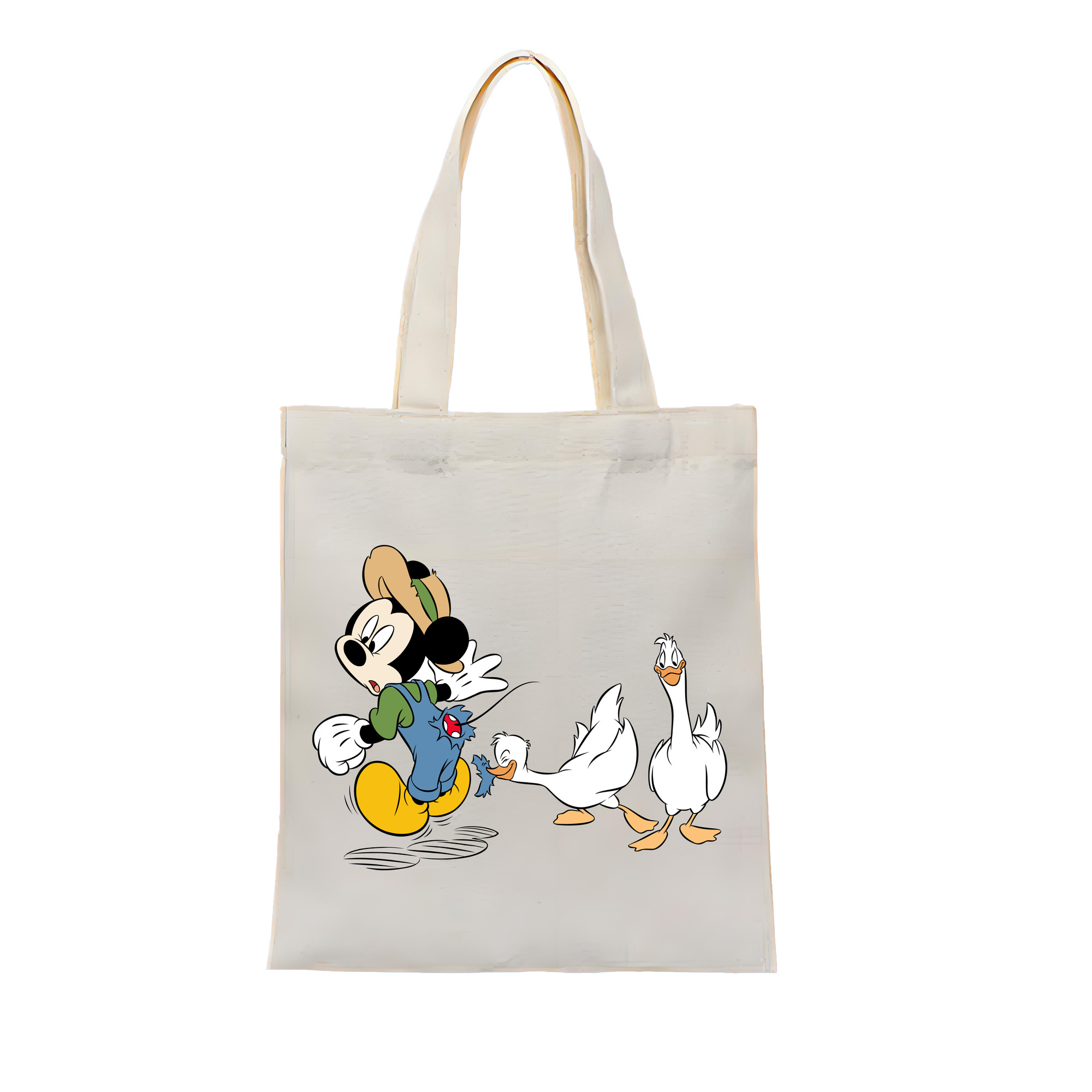 （画像用） ミッキーマウス Mickey Mouse 縦型キャンバス生地手提げバッグ　トートバッグ