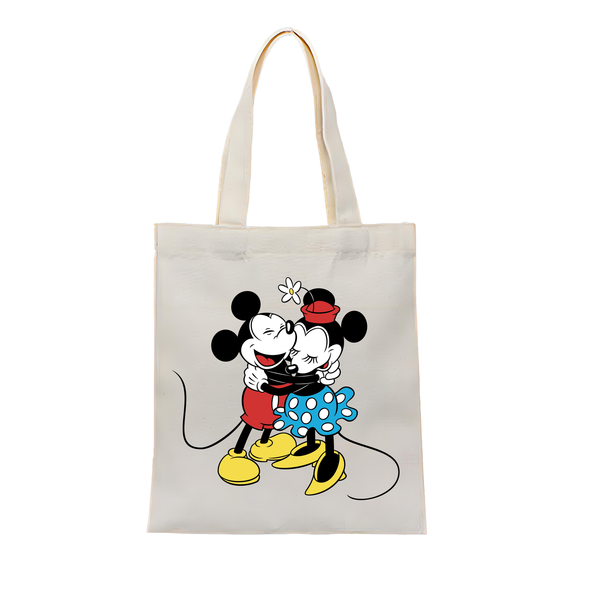 （画像用） ミッキーマウス Mickey Mouse 縦型キャンバス生地手提げバッグ　トートバッグ