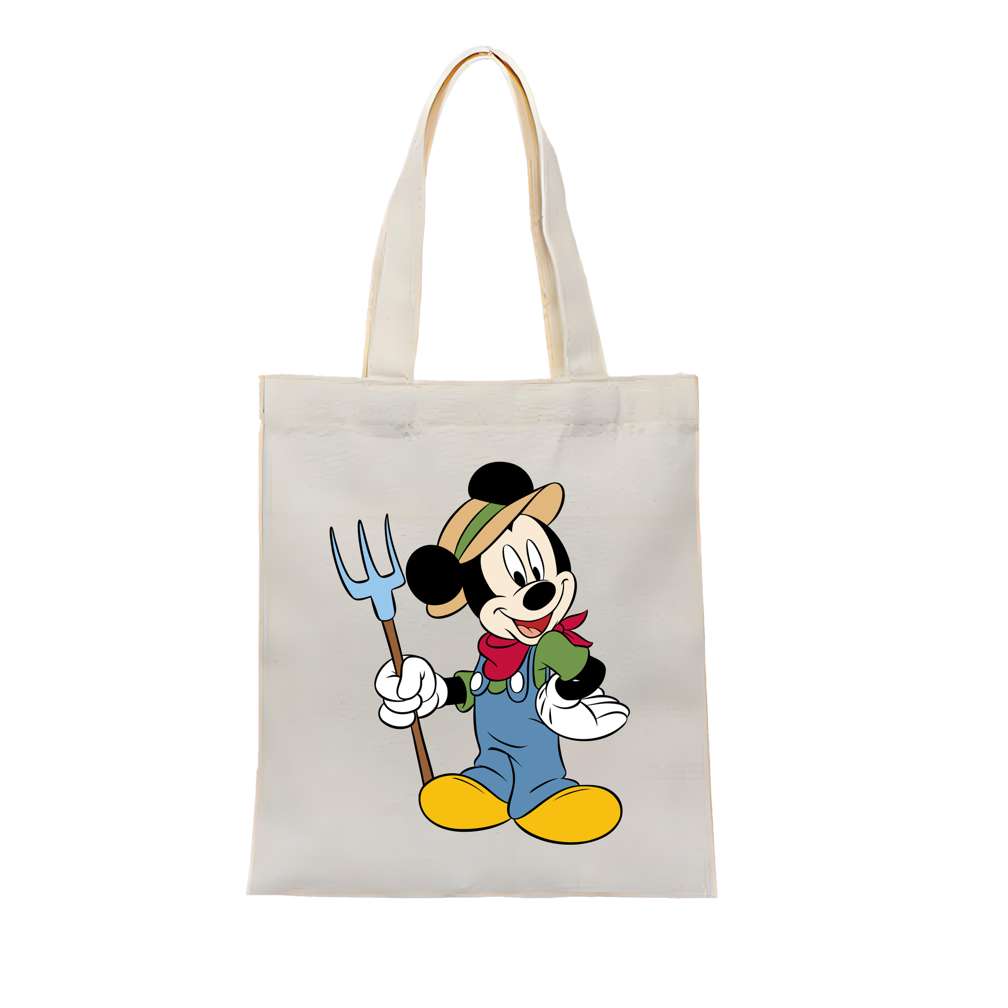 （画像用） ミッキーマウス Mickey Mouse 縦型キャンバス生地手提げバッグ　トートバッグ