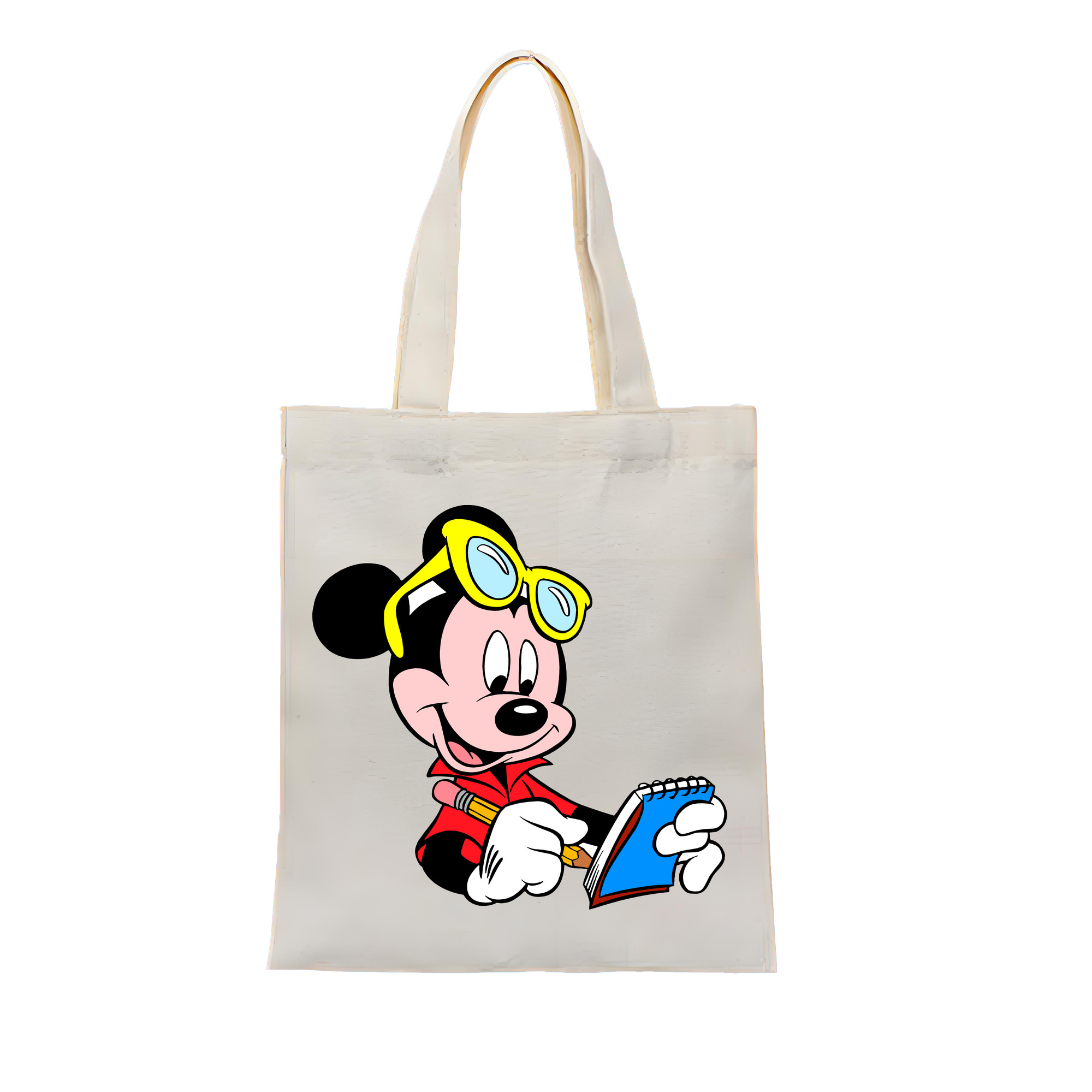 （画像用） ミッキーマウス Mickey Mouse 縦型キャンバス生地手提げバッグ　トートバッグ