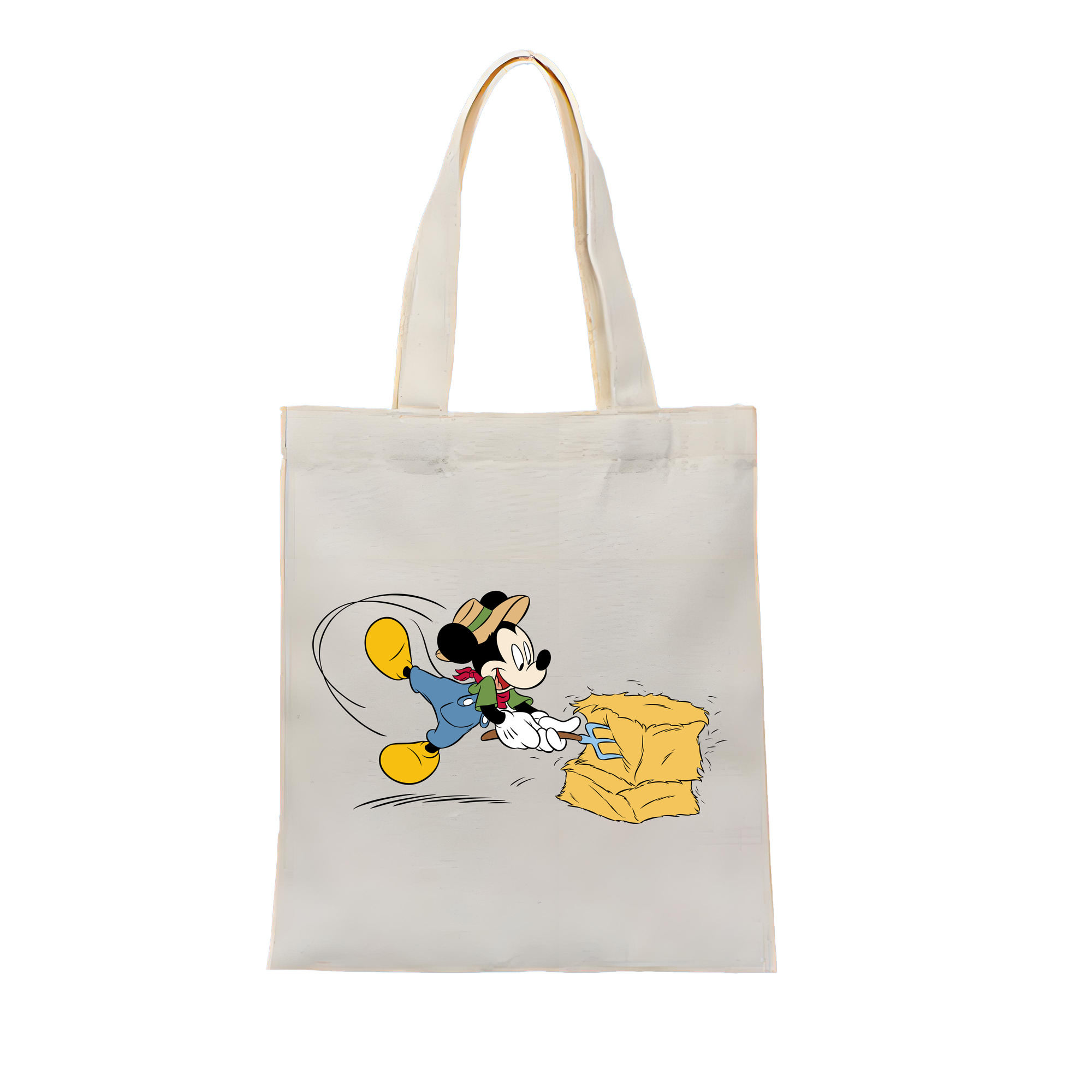（画像用） ミッキーマウス Mickey Mouse 縦型キャンバス生地手提げバッグ　トートバッグ