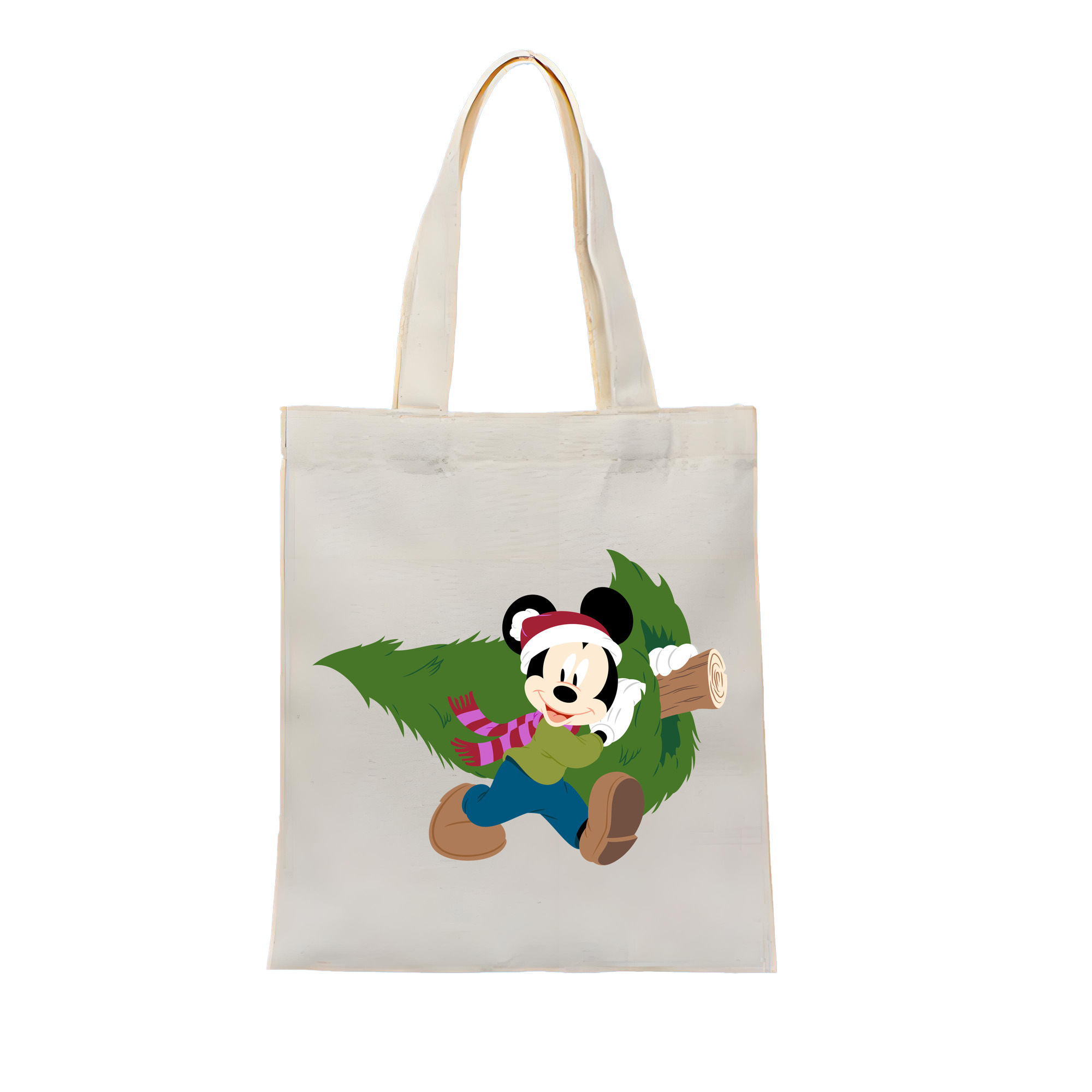 （画像用） ミッキーマウス Mickey Mouse 縦型キャンバス生地手提げバッグ　トートバッグ