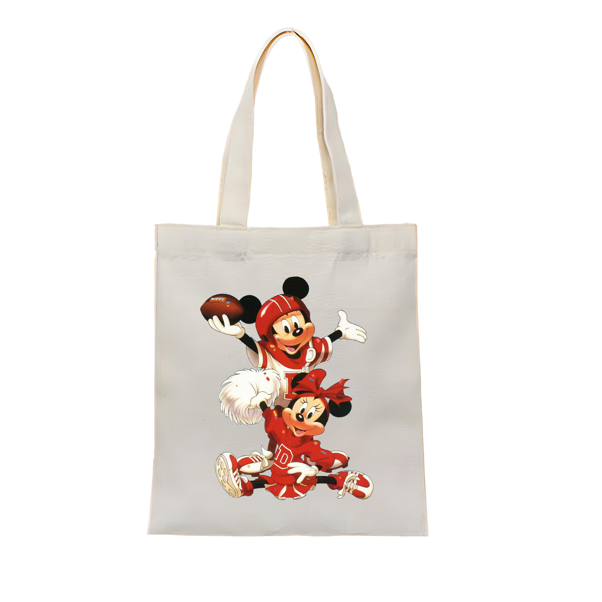 （画像用） ミッキーマウス Mickey Mouse 縦型キャンバス生地手提げバッグ　トートバッグ
