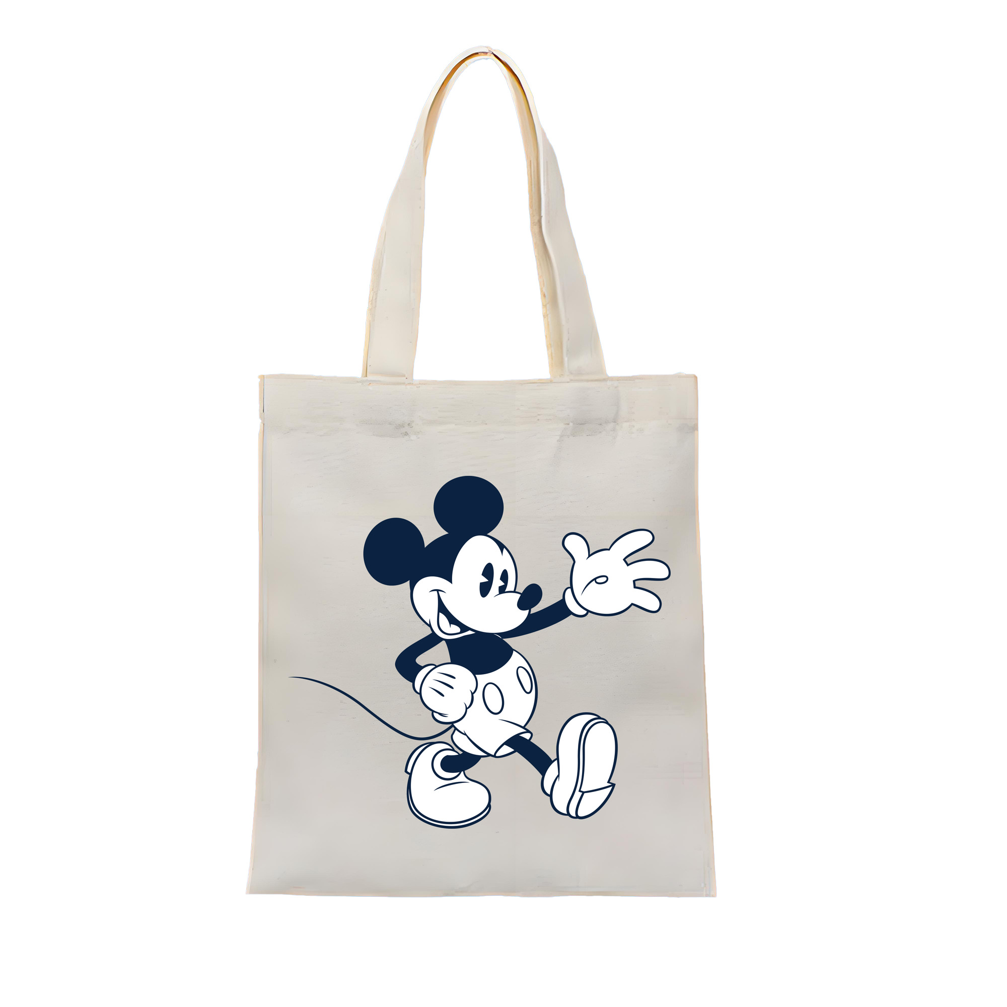 （画像用） ミッキーマウス Mickey Mouse 縦型キャンバス生地手提げバッグ　トートバッグ