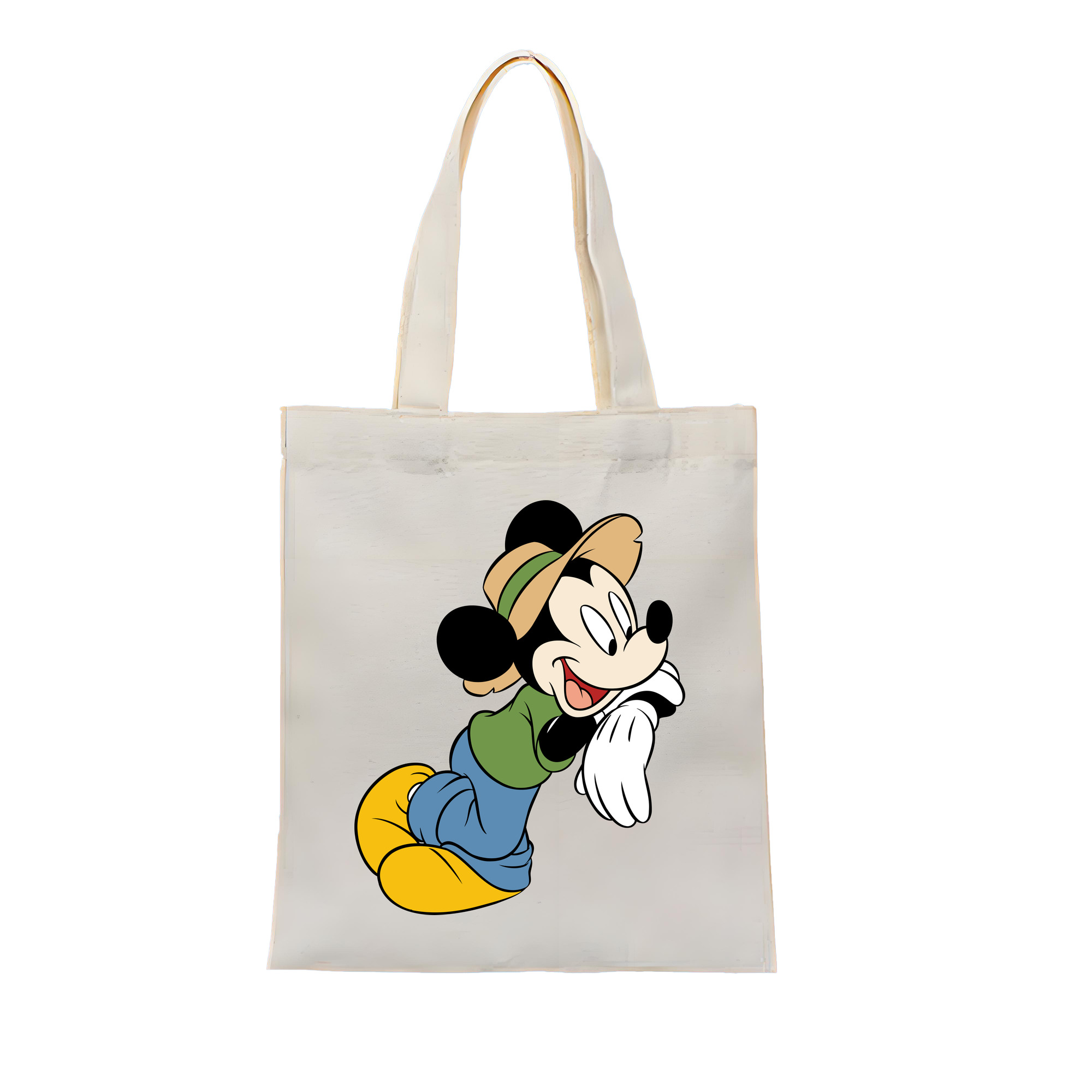 （画像用） ミッキーマウス Mickey Mouse 縦型キャンバス生地手提げバッグ　トートバッグ