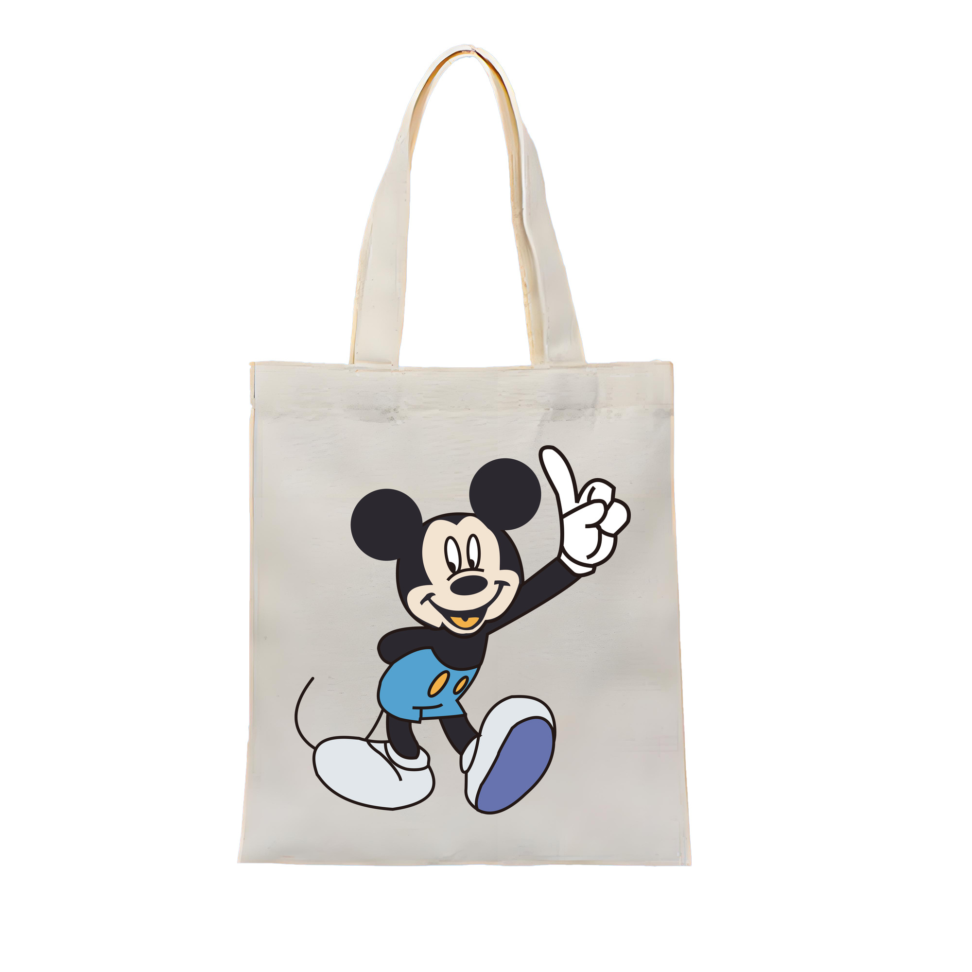 （画像用） ミッキーマウス Mickey Mouse 縦型キャンバス生地手提げバッグ　トートバッグ