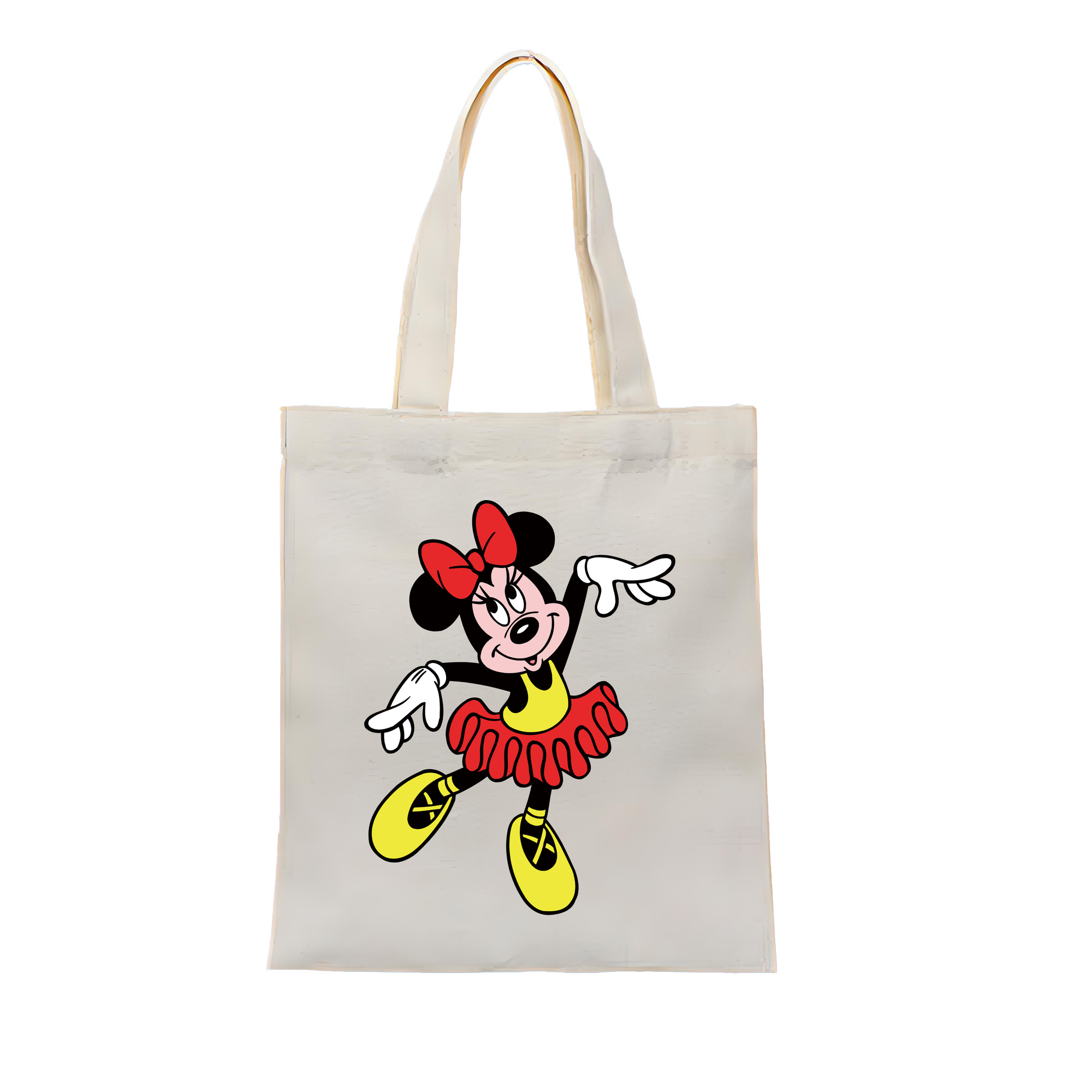 （画像用） ミッキーマウス Mickey Mouse 縦型キャンバス生地手提げバッグ　トートバッグ