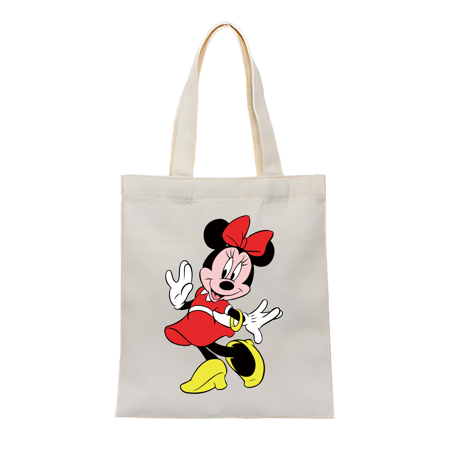 （画像用） ミッキーマウス Mickey Mouse 縦型キャンバス生地手提げバッグ　トートバッグ