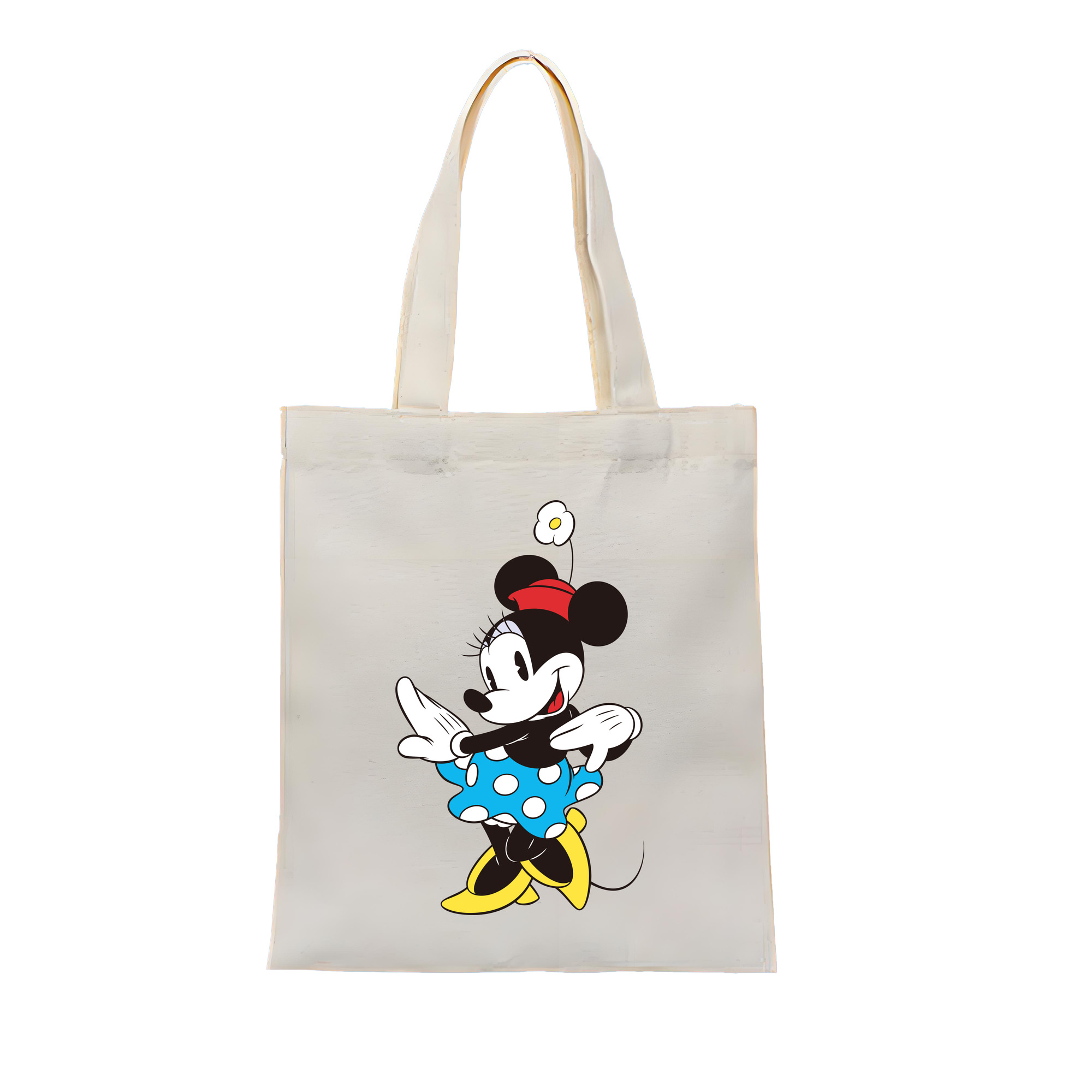 （画像用） ミッキーマウス Mickey Mouse 縦型キャンバス生地手提げバッグ　トートバッグ