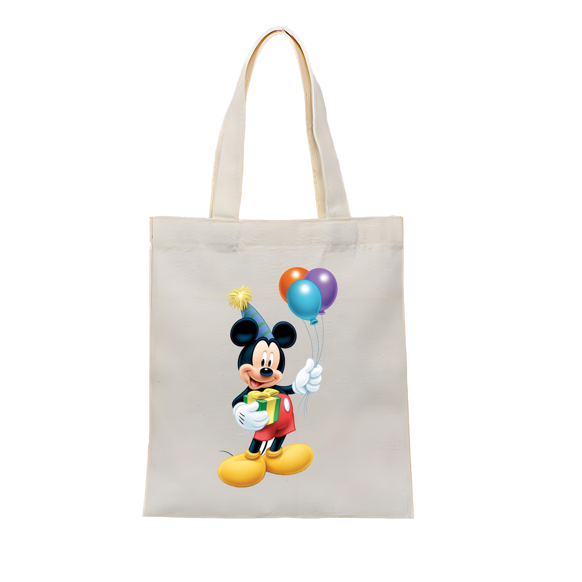 （画像用） ミッキーマウス Mickey Mouse 縦型キャンバス生地手提げバッグ　トートバッグ