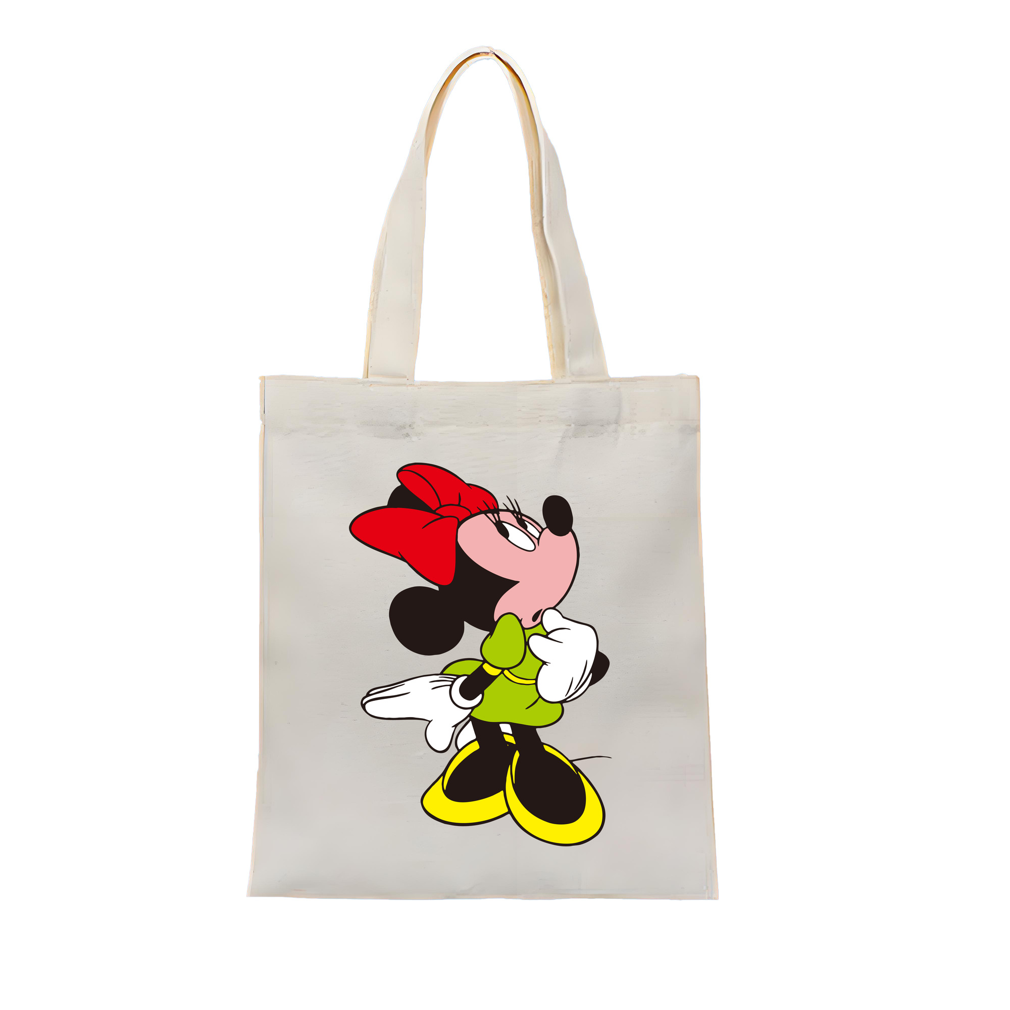 （画像用） ミッキーマウス Mickey Mouse 縦型キャンバス生地手提げバッグ　トートバッグ