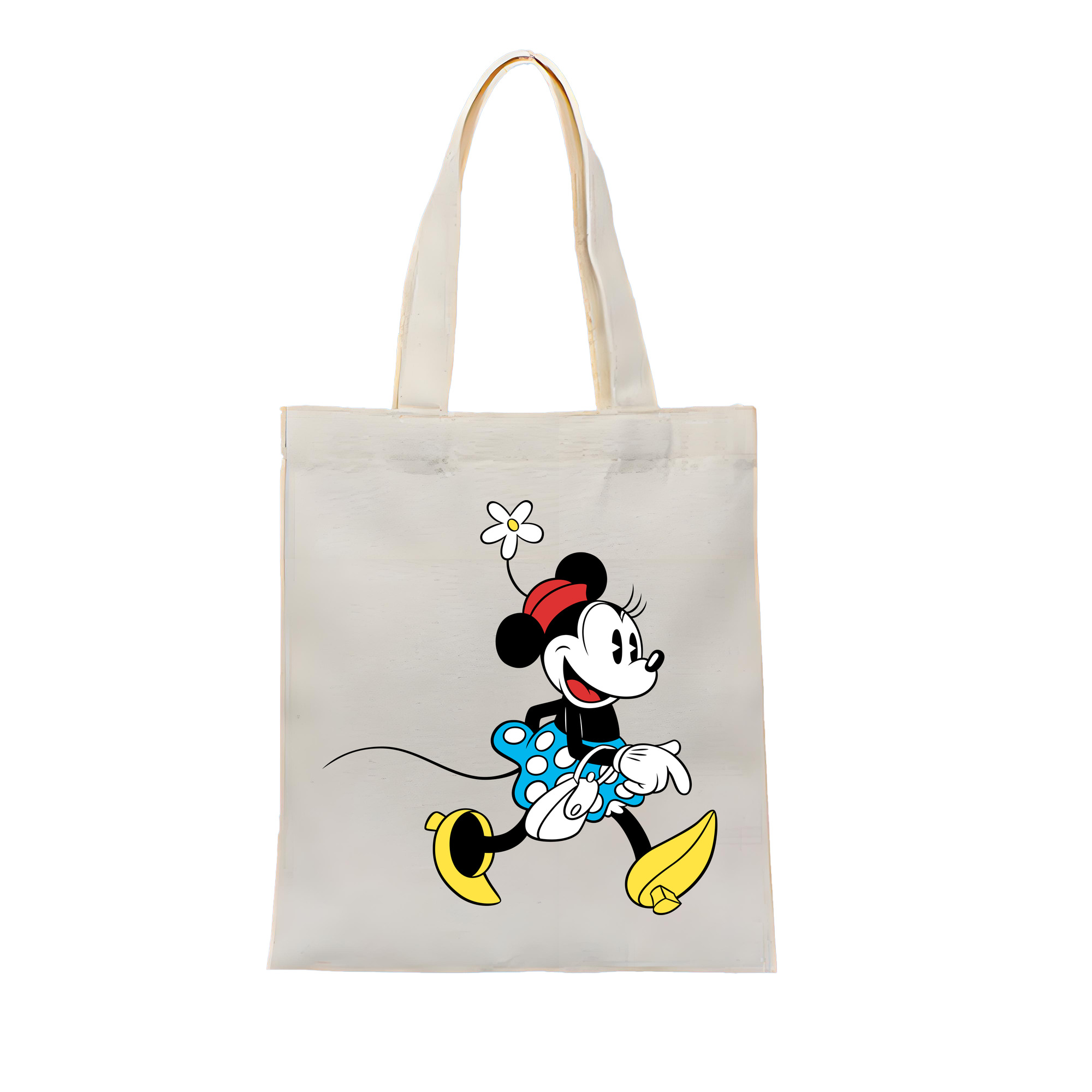 （画像用） ミッキーマウス Mickey Mouse 縦型キャンバス生地手提げバッグ　トートバッグ