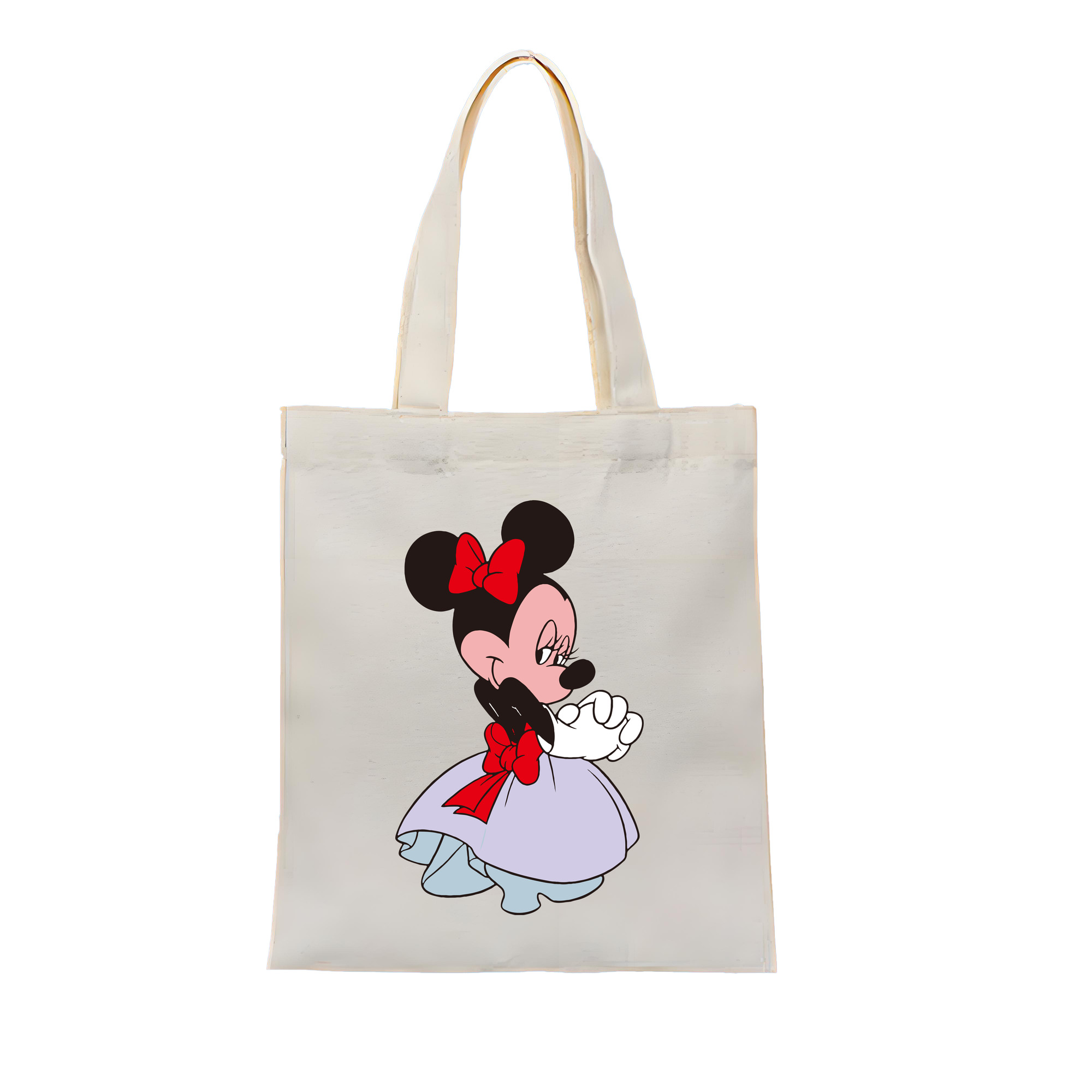（画像用） ミッキーマウス Mickey Mouse 縦型キャンバス生地手提げバッグ　トートバッグ