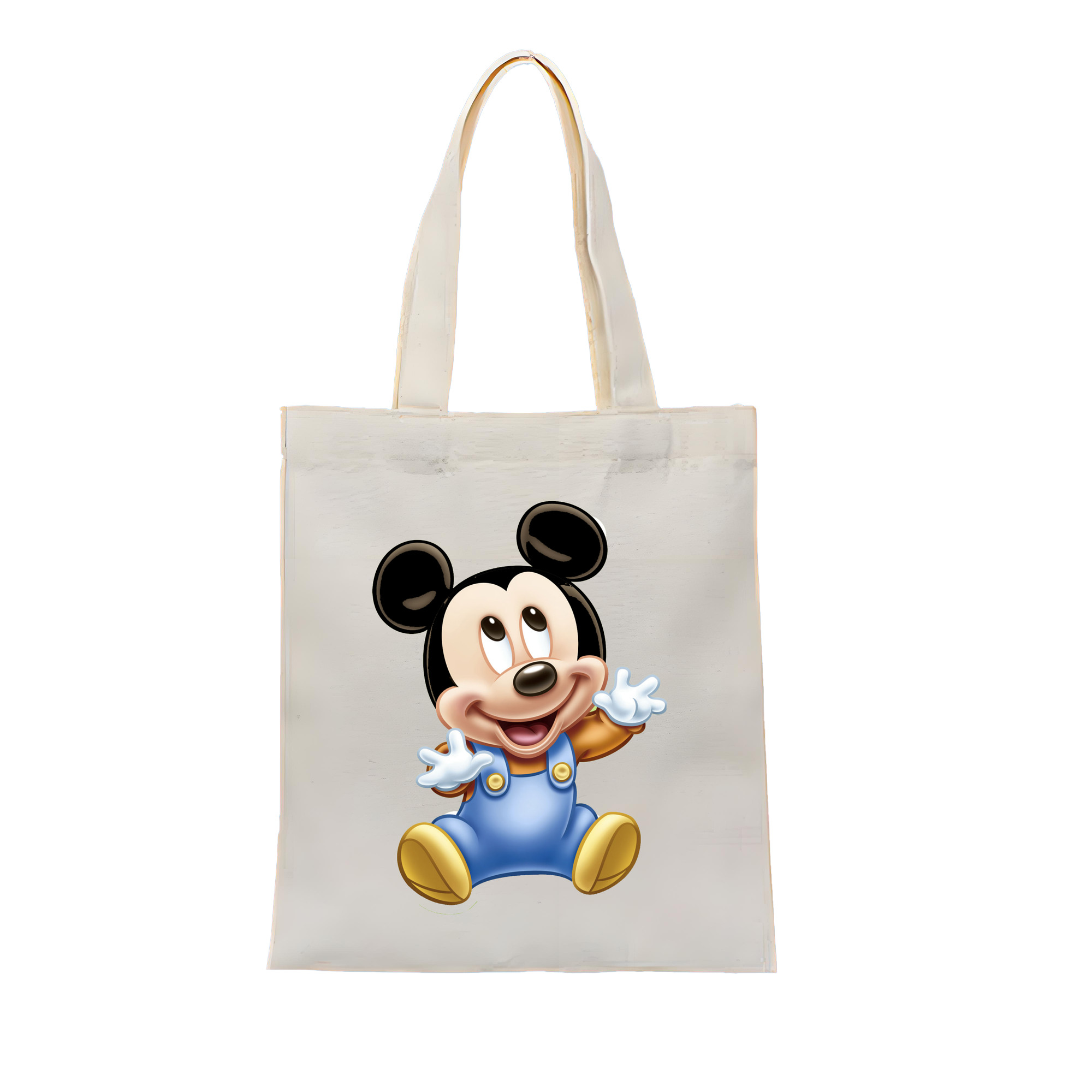 （画像用） ミッキーマウス Mickey Mouse 縦型キャンバス生地手提げバッグ　トートバッグ