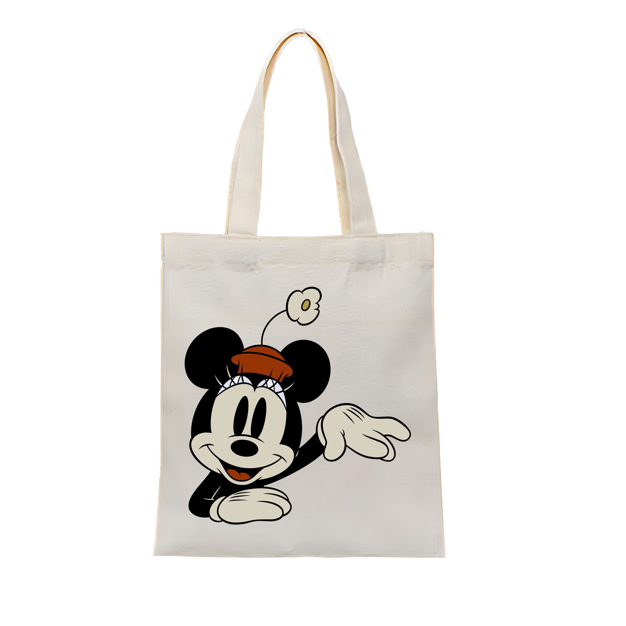 （画像用） ミッキーマウス Mickey Mouse 縦型キャンバス生地手提げバッグ　トートバッグ
