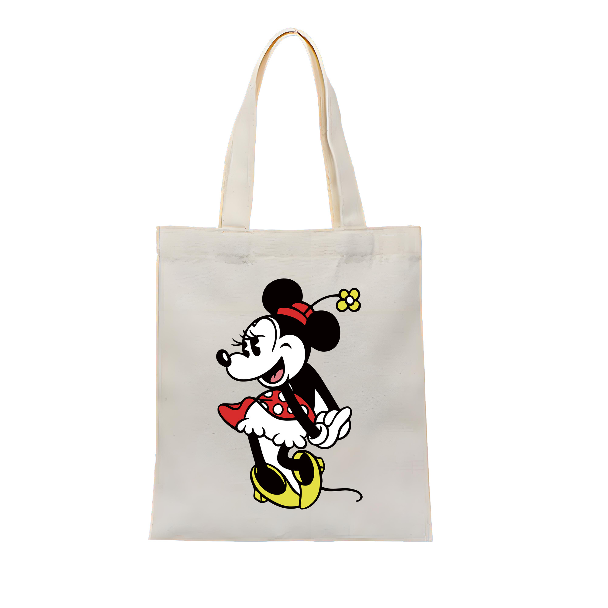 （画像用） ミッキーマウス Mickey Mouse 縦型キャンバス生地手提げバッグ　トートバッグ