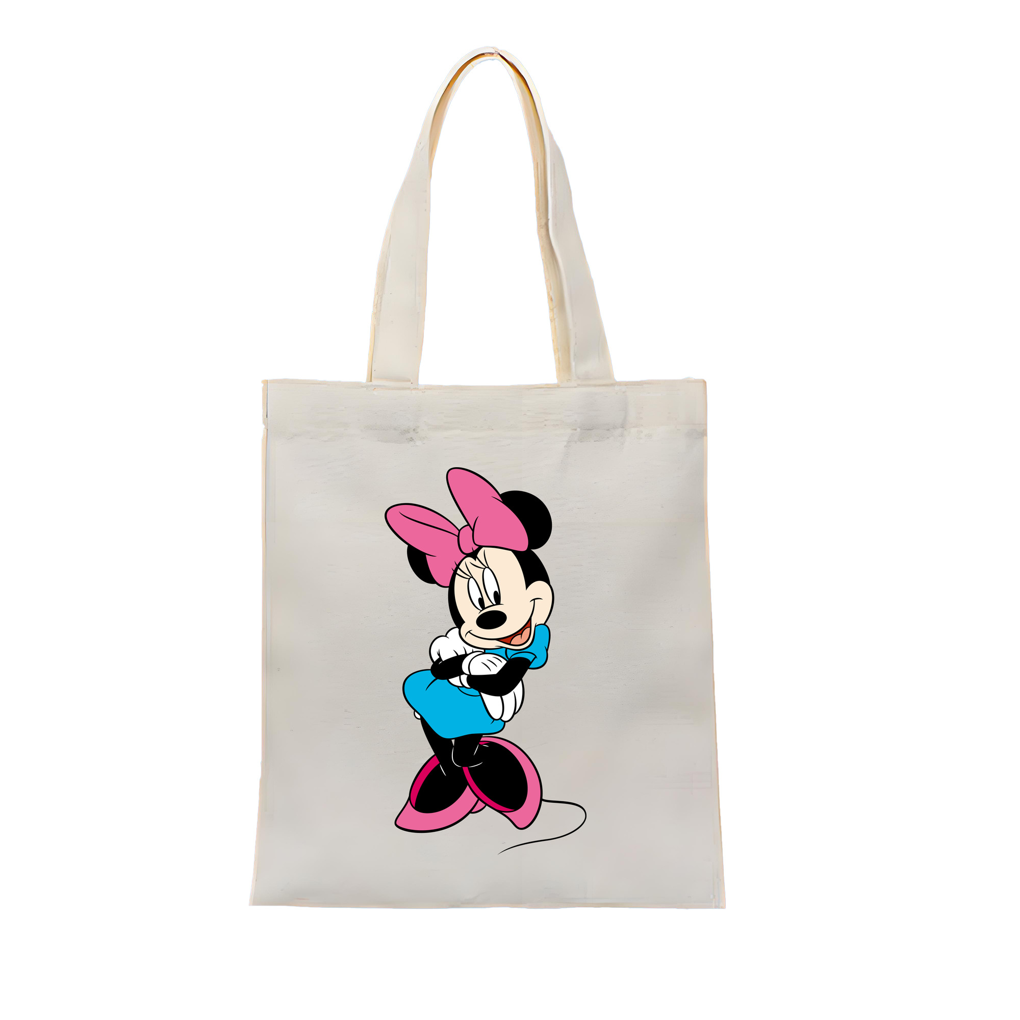 （画像用） ミッキーマウス Mickey Mouse 縦型キャンバス生地手提げバッグ　トートバッグ