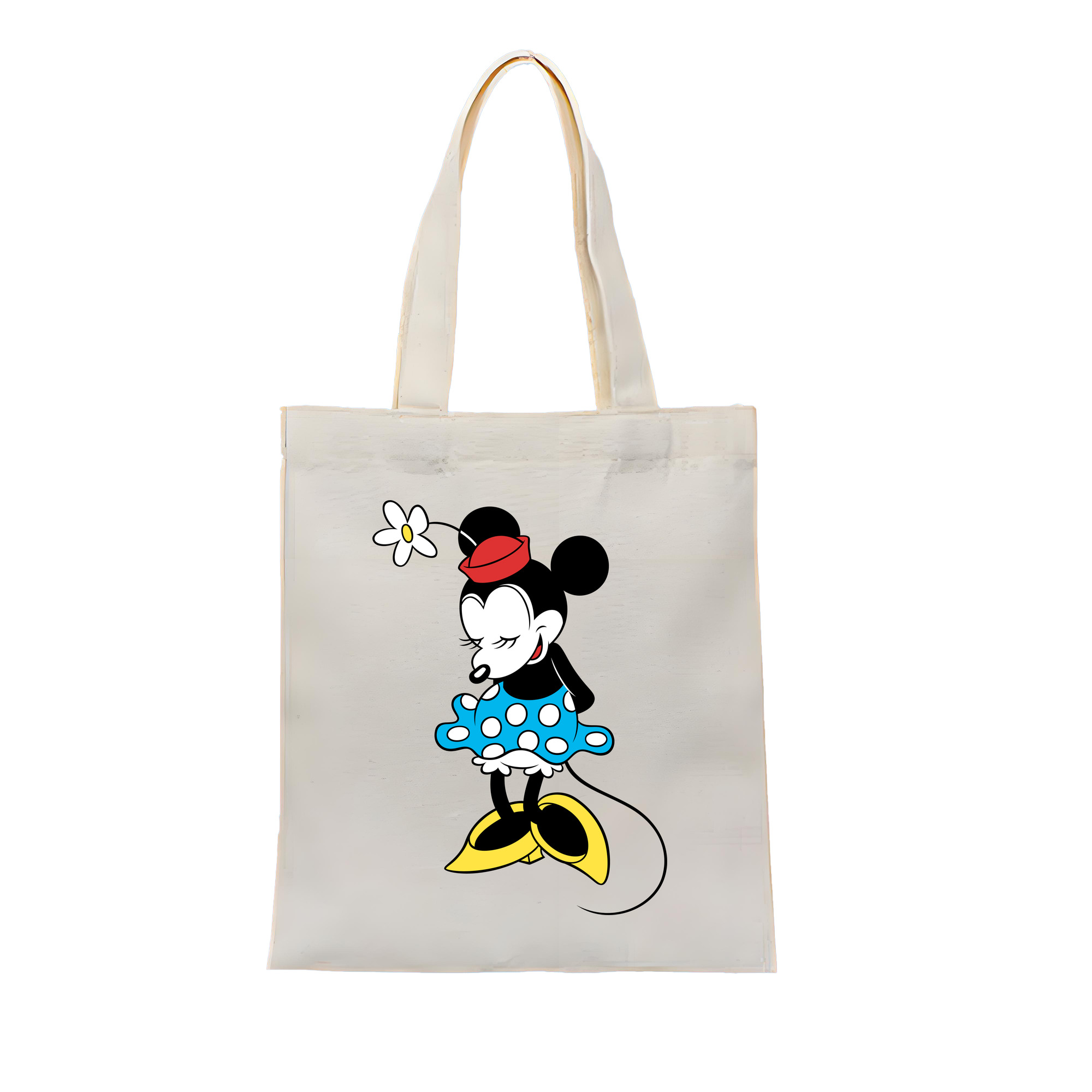 （画像用） ミッキーマウス Mickey Mouse 縦型キャンバス生地手提げバッグ　トートバッグ