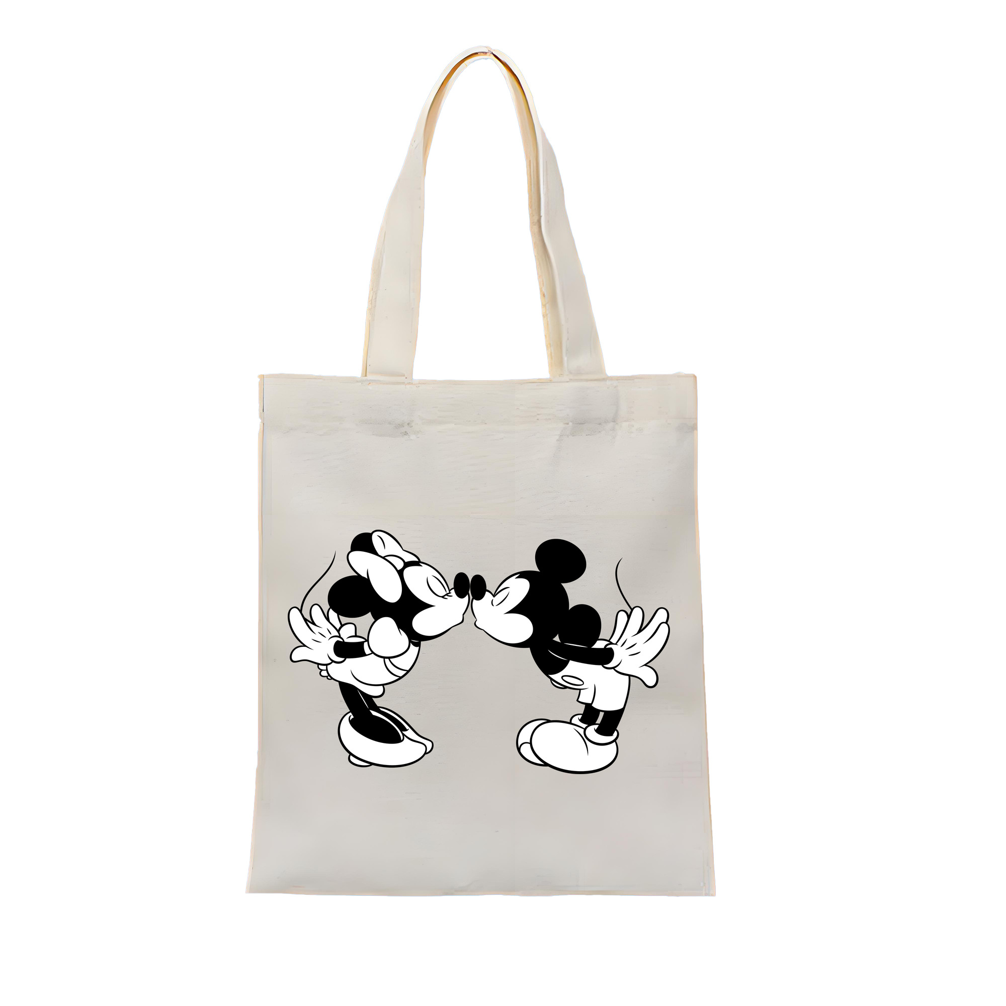 （画像用） ミッキーマウス Mickey Mouse 縦型キャンバス生地手提げバッグ　トートバッグ