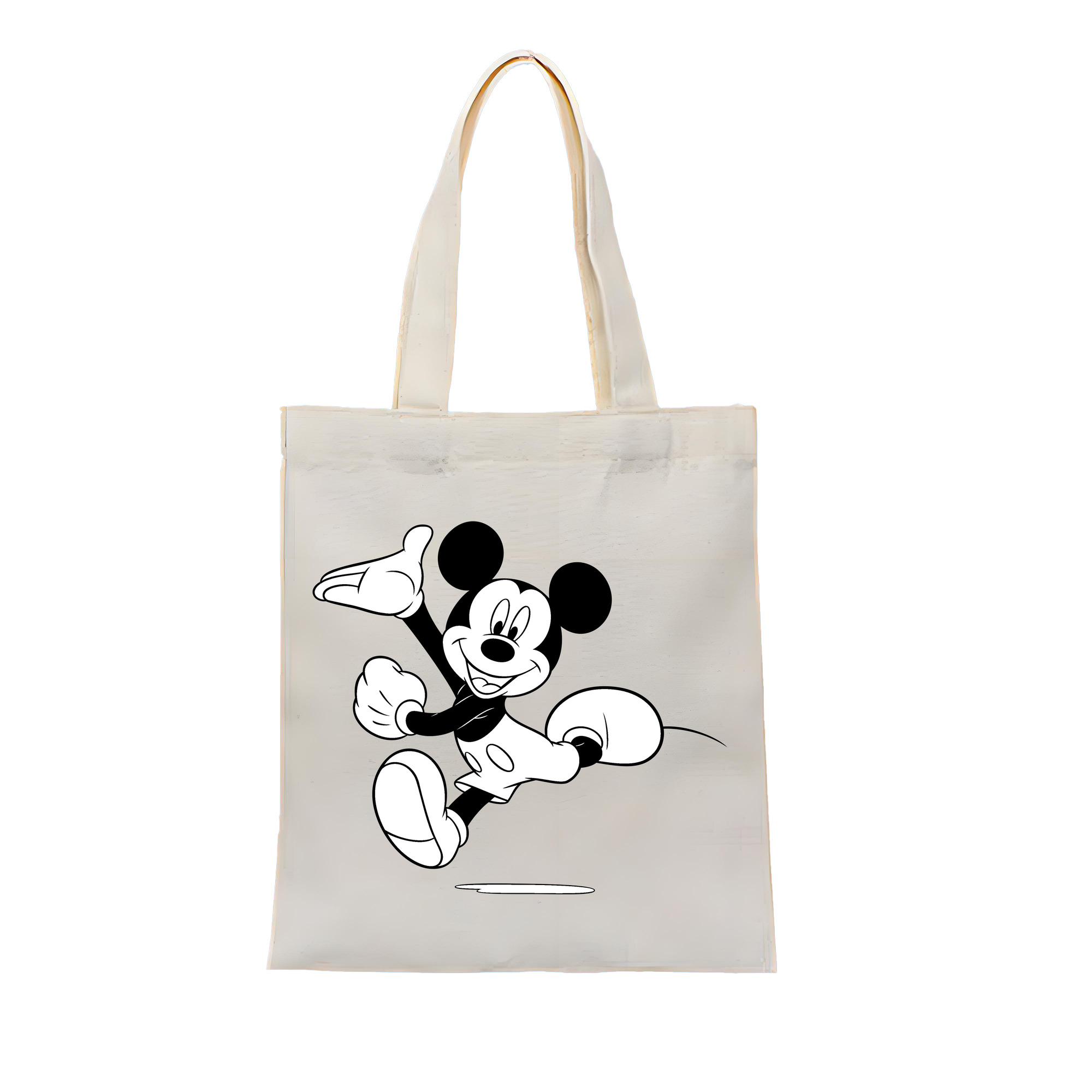 （画像用） ミッキーマウス Mickey Mouse 縦型キャンバス生地手提げバッグ　トートバッグ