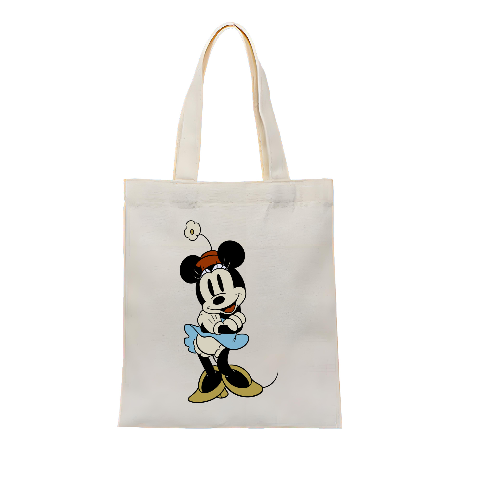 （画像用） ミッキーマウス Mickey Mouse 縦型キャンバス生地手提げバッグ　トートバッグ