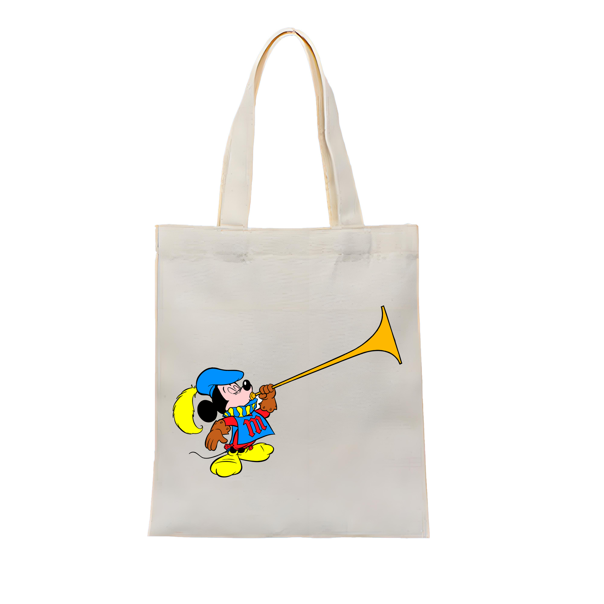 （画像用） ミッキーマウス Mickey Mouse 縦型キャンバス生地手提げバッグ　トートバッグ