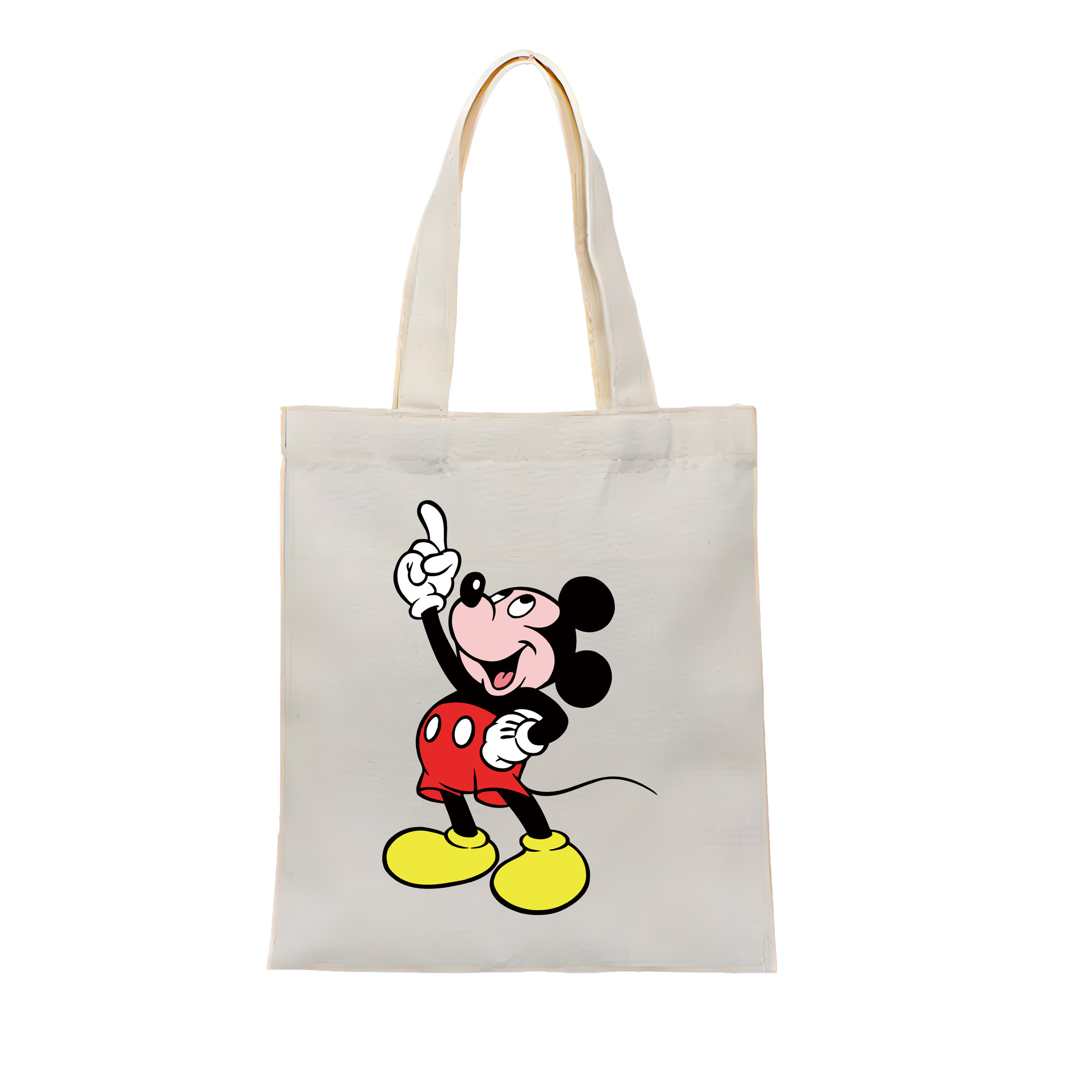 （画像用） ミッキーマウス Mickey Mouse 縦型キャンバス生地手提げバッグ　トートバッグ