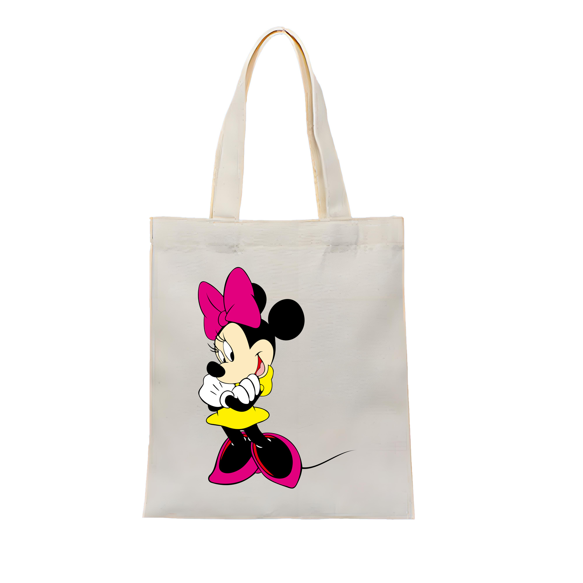 （画像用） ミッキーマウス Mickey Mouse 縦型キャンバス生地手提げバッグ　トートバッグ