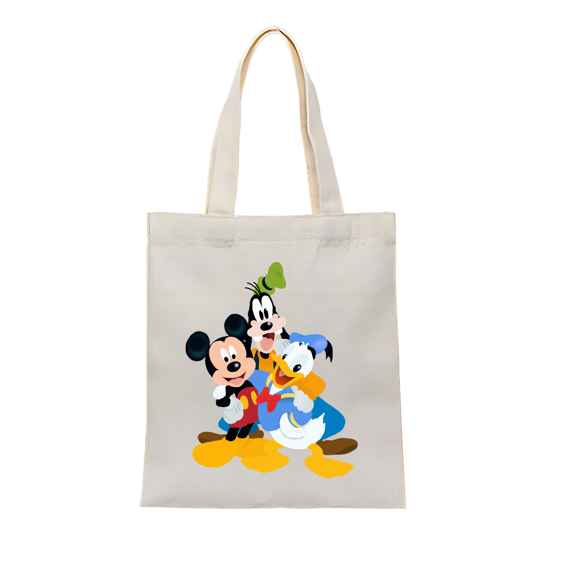（画像用） ミッキーマウス Mickey Mouse 縦型キャンバス生地手提げバッグ　トートバッグ